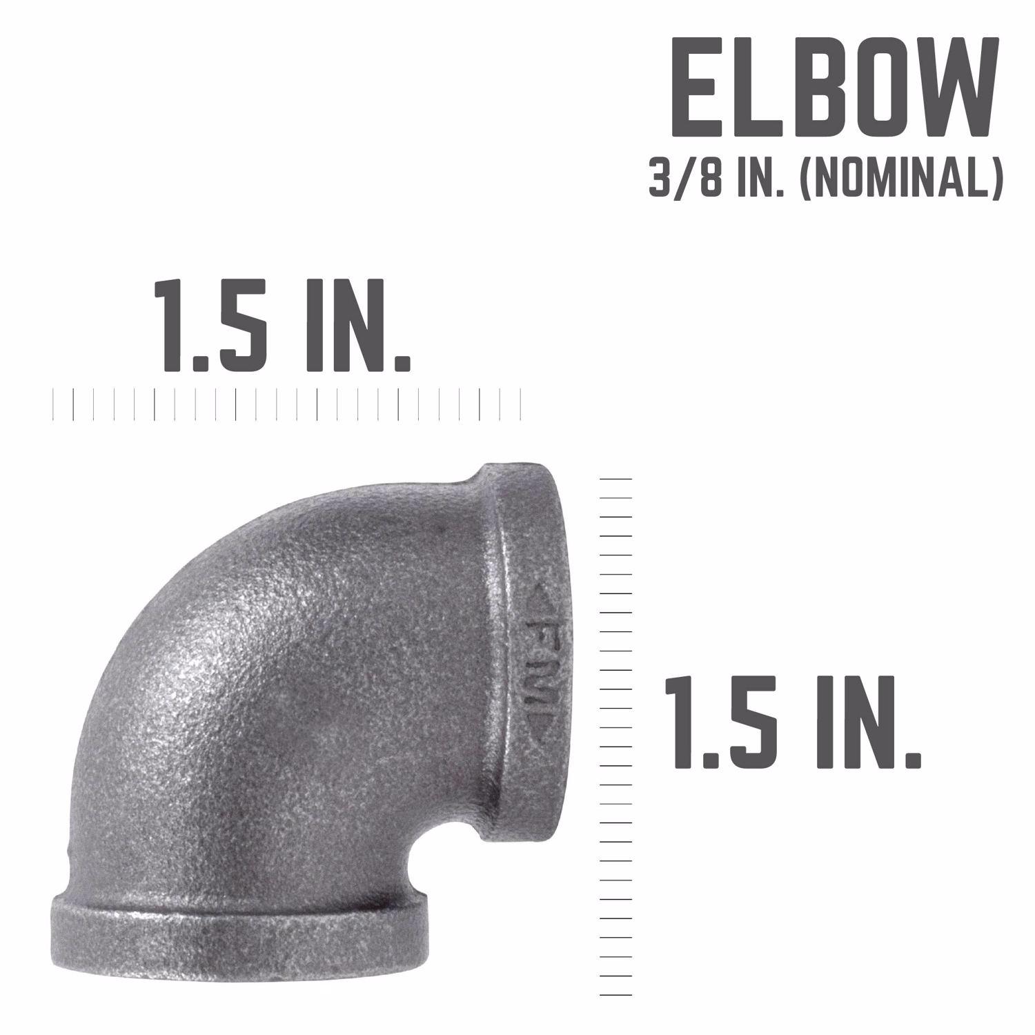STZ Industries 3/8 in. FIP each X 3/8 in. D FIP Black Malleable Iron 90 Degree Elbow