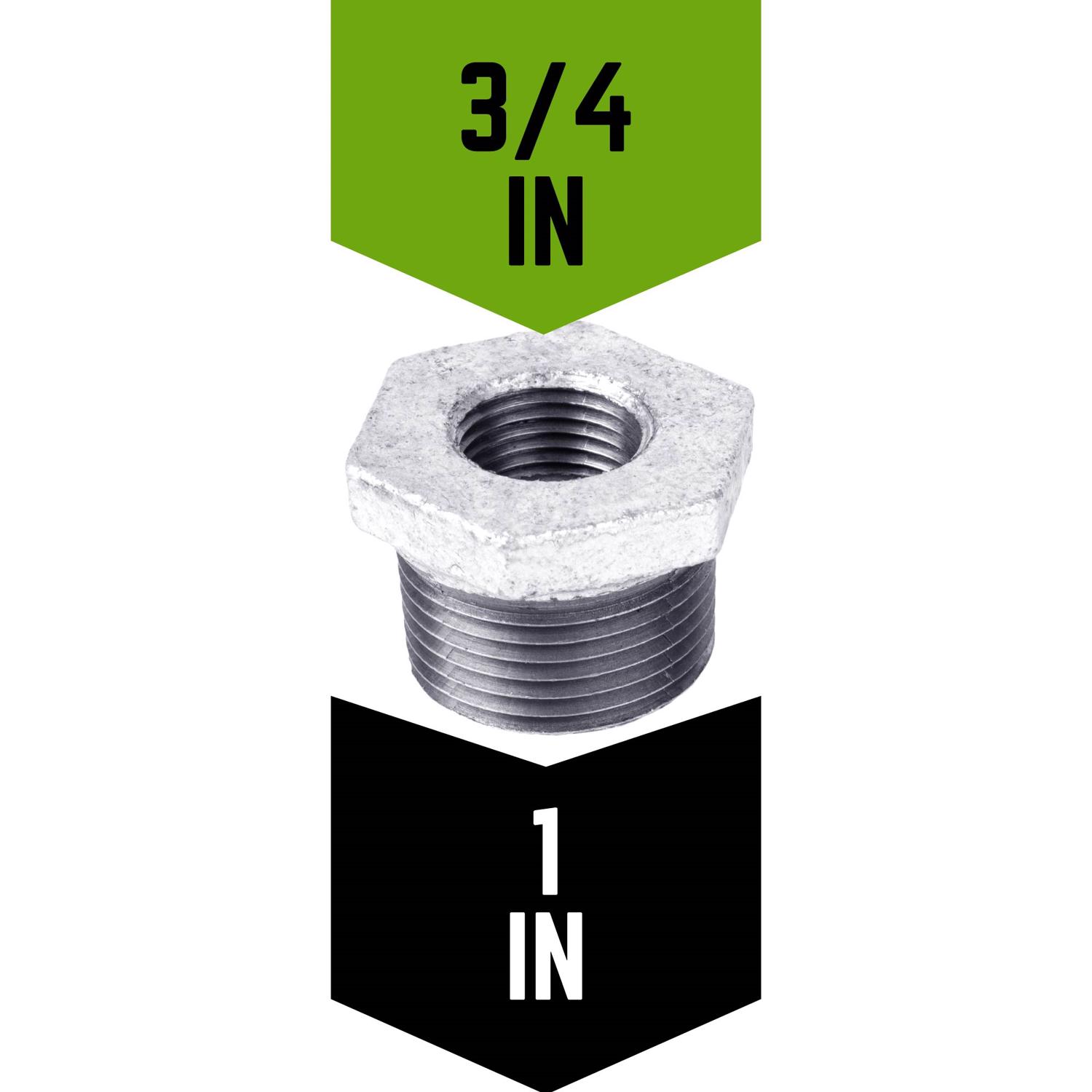 STZ Industries 1 in. MIP each X 3/4 in. D FIP Galvanized Malleable Iron Hex Bushing