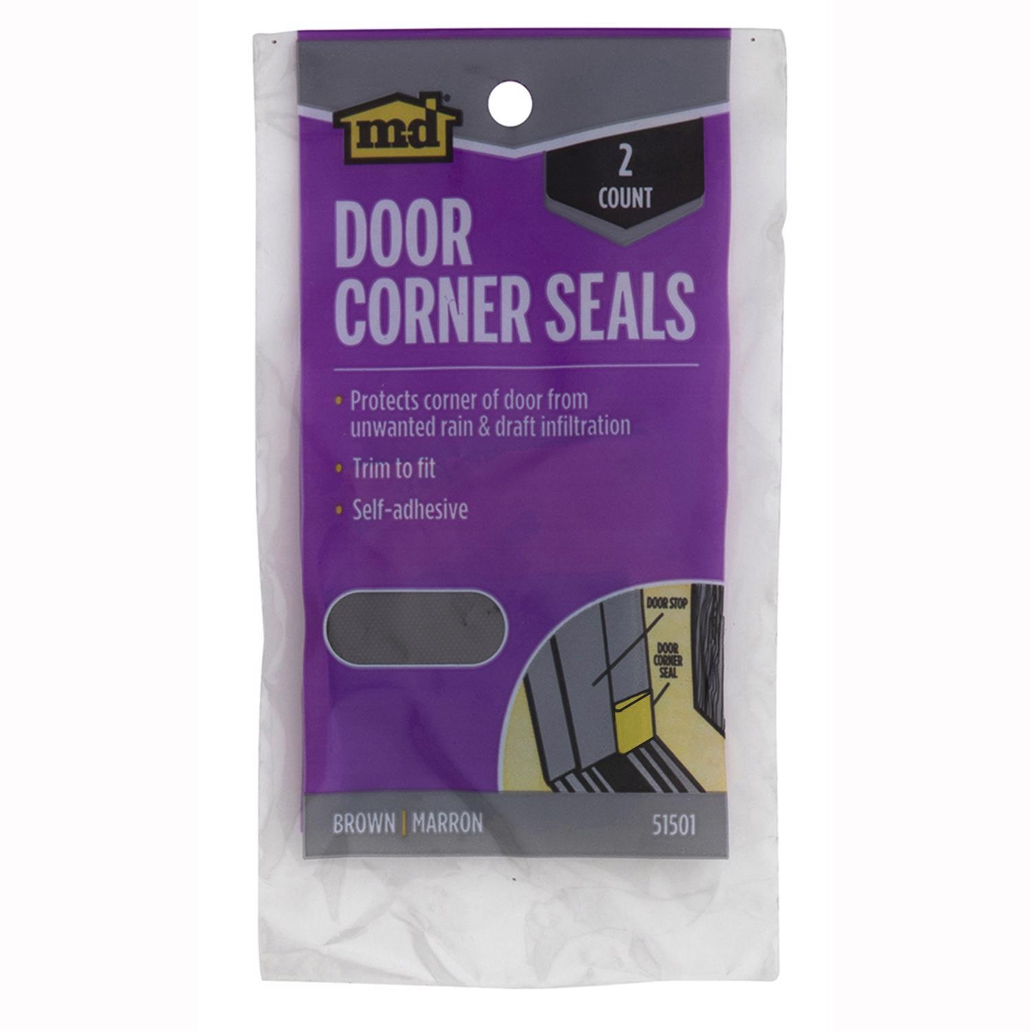 M-D Brown Foam/Vinyl Corner Weatherseals For Doors 1-3/4 in. L X 0.13 in.
