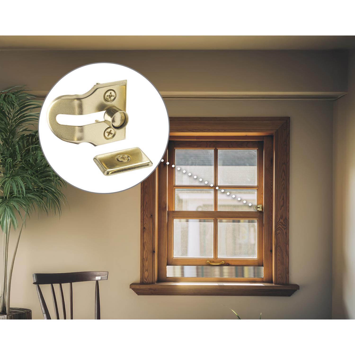 Ace Metallic Brass Window Lock 2 pk