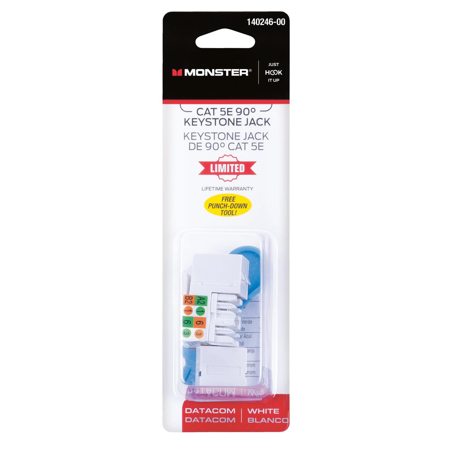 Monster Just Hook It Up Cat-5E Keystone Jack 350 MHz 1 pk