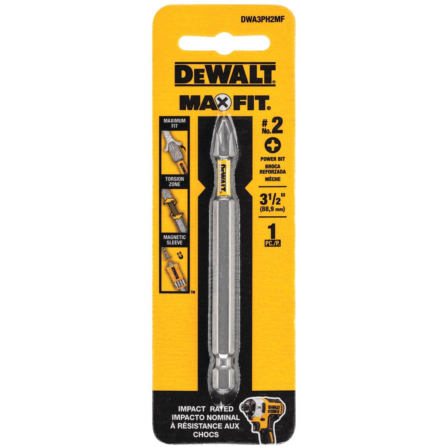 DeWalt Max Fit Phillips #2 X 3.5 in. L Screwdriver Bit Steel 1 pk