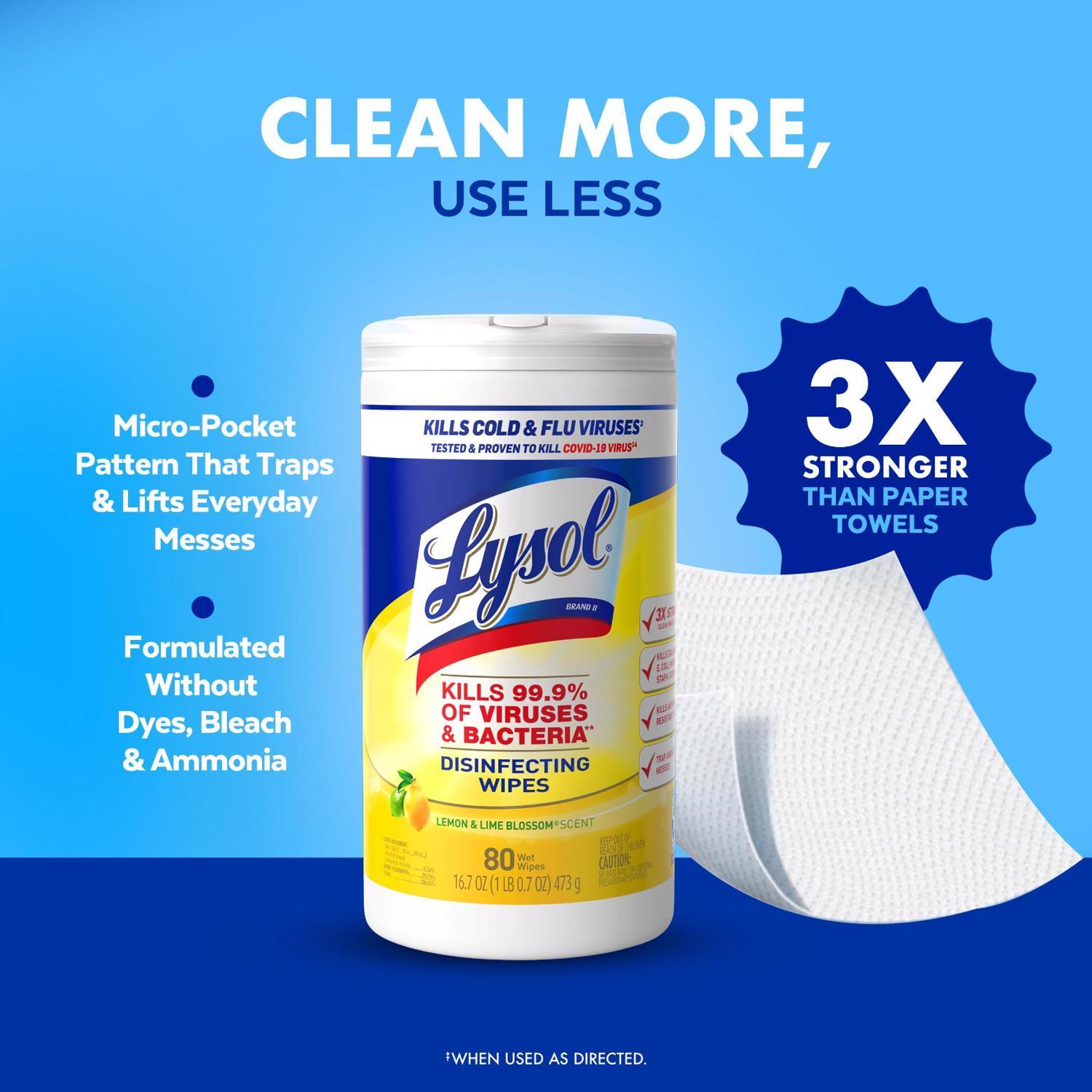 Lysol Lemon & Lime Blossom Scent Disinfecting Wipes 80 ct 1 pk