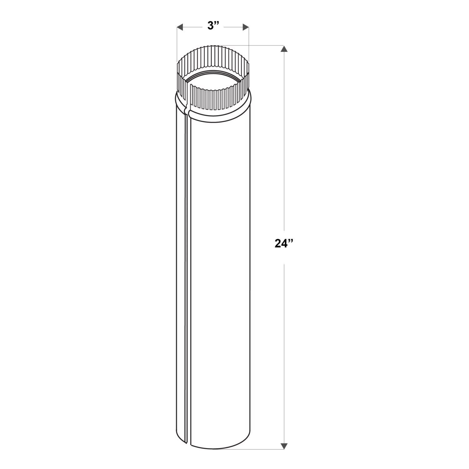 Imperial 3 in. D X 24 in. L Galvanized Steel Furnace Pipe
