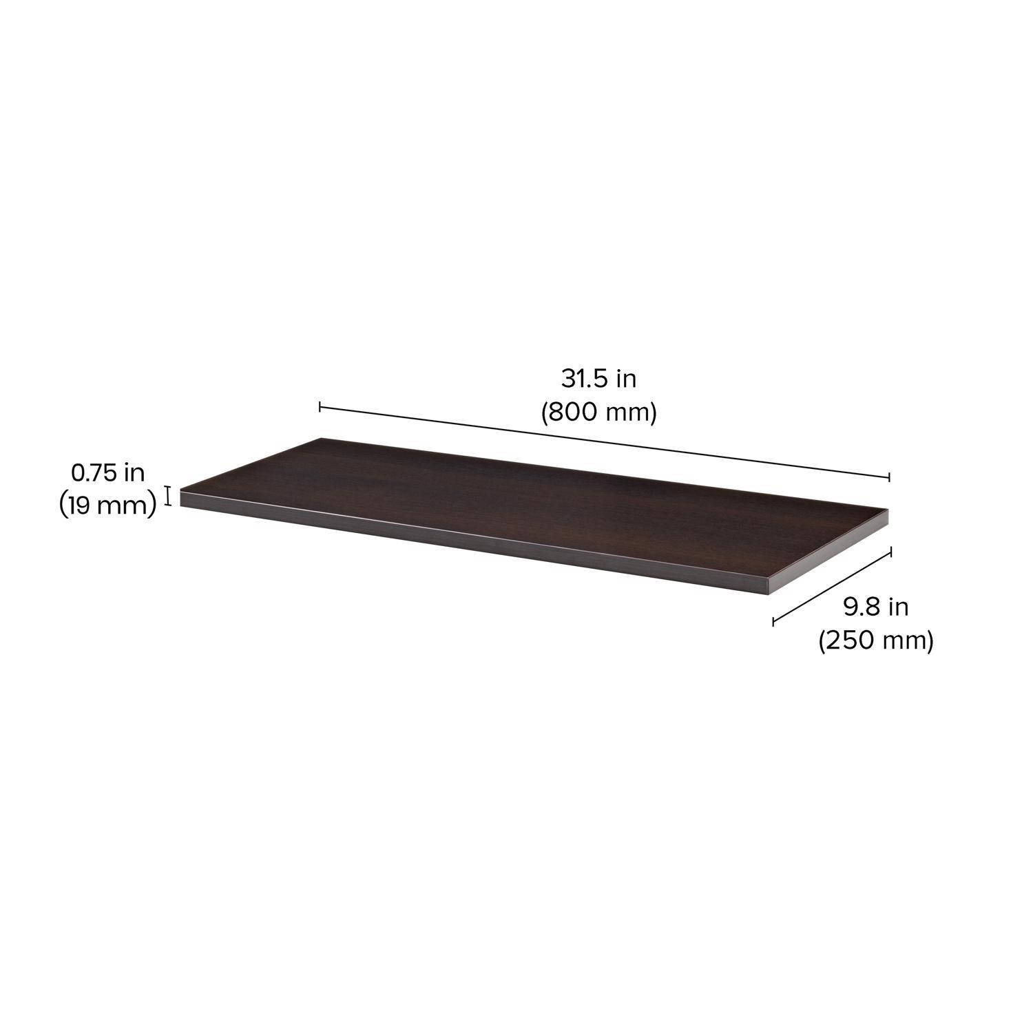 Dolle Lite.75 in. H X 31.5 in. W X 9.8 in. D Espresso Wood Shelf Board