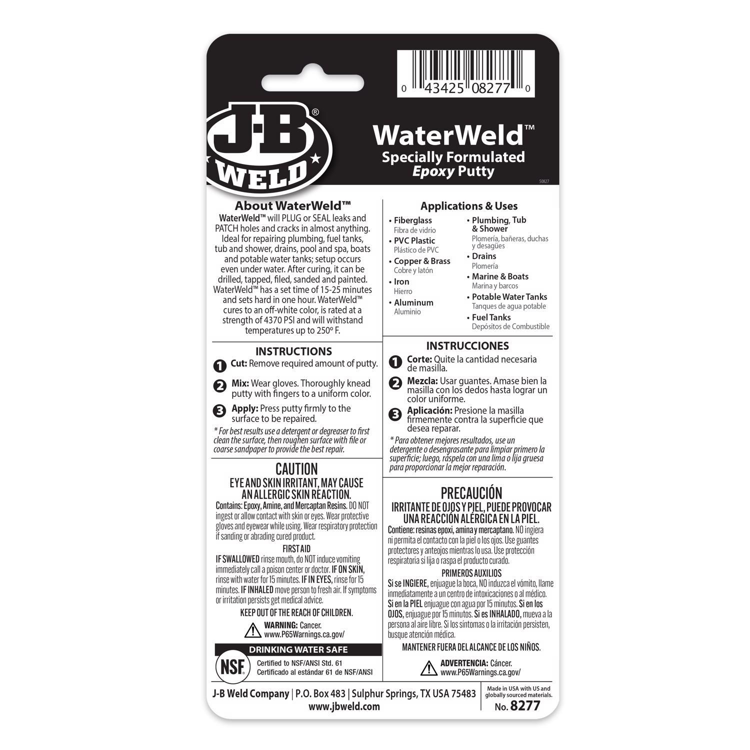 J-B Weld Water Weld Automotive Epoxy Putty 2 oz