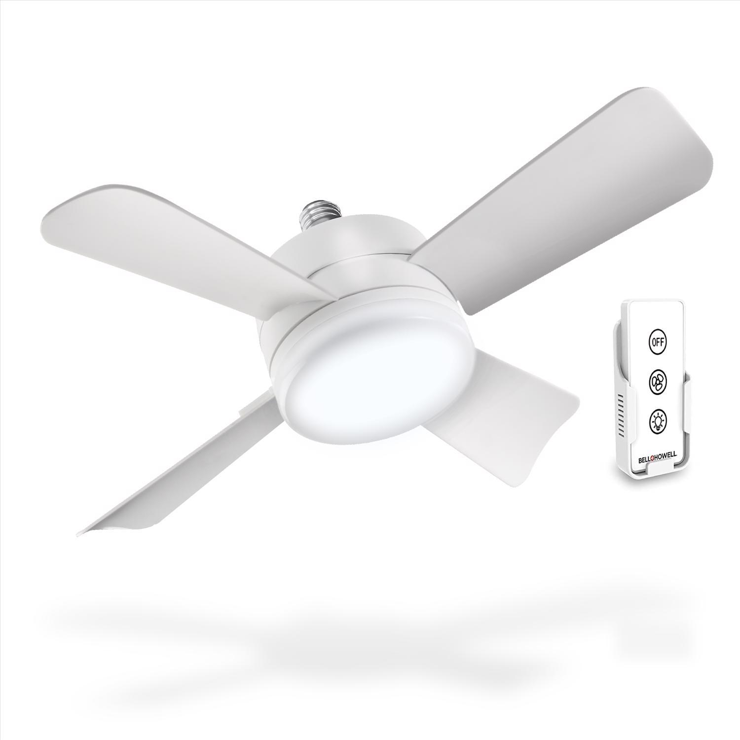 Bell & Howell 6 in. Matte White LED Indoor Socket Fanlight