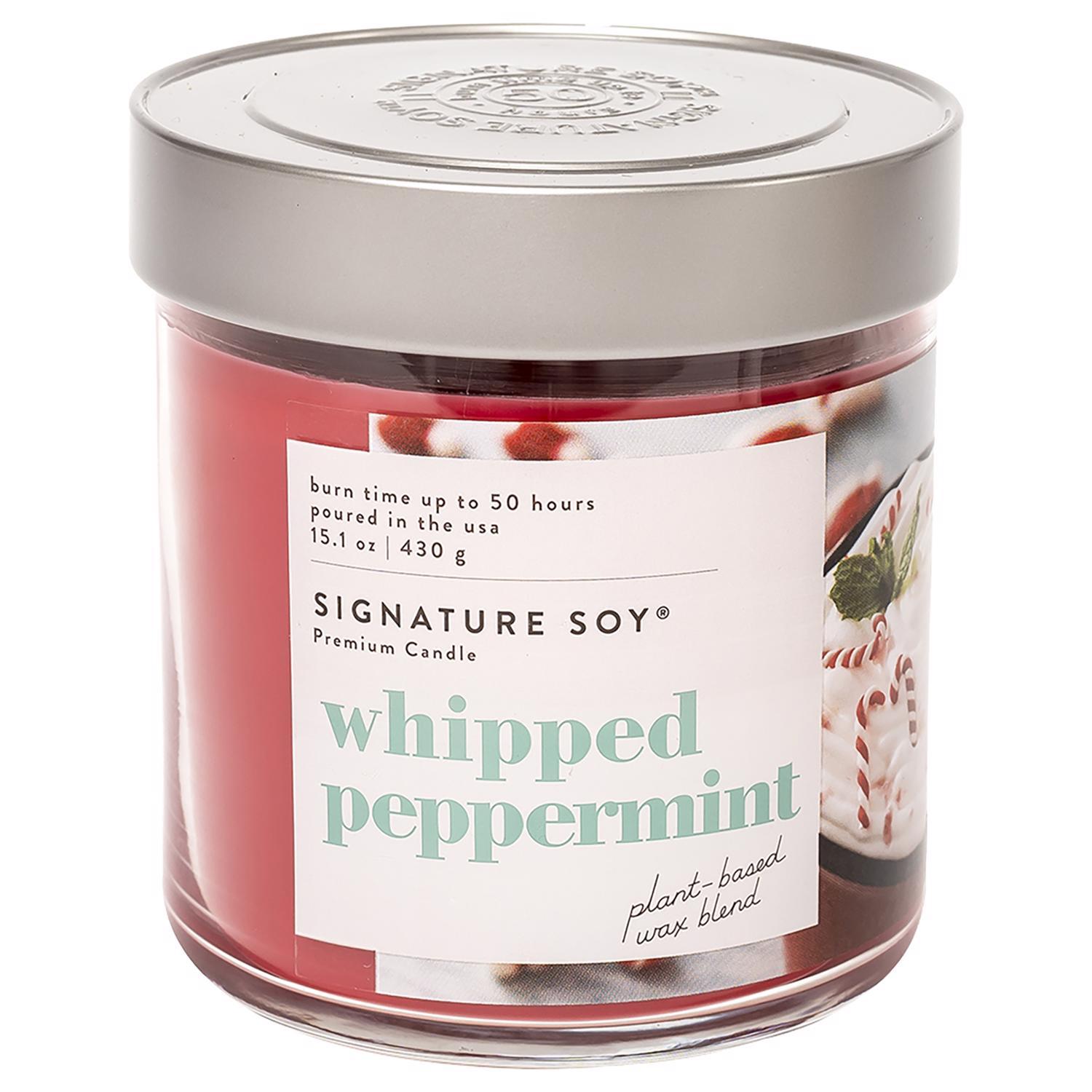 Signature Soy Red Whipped Peppermint Scent Candle 15.1 oz.