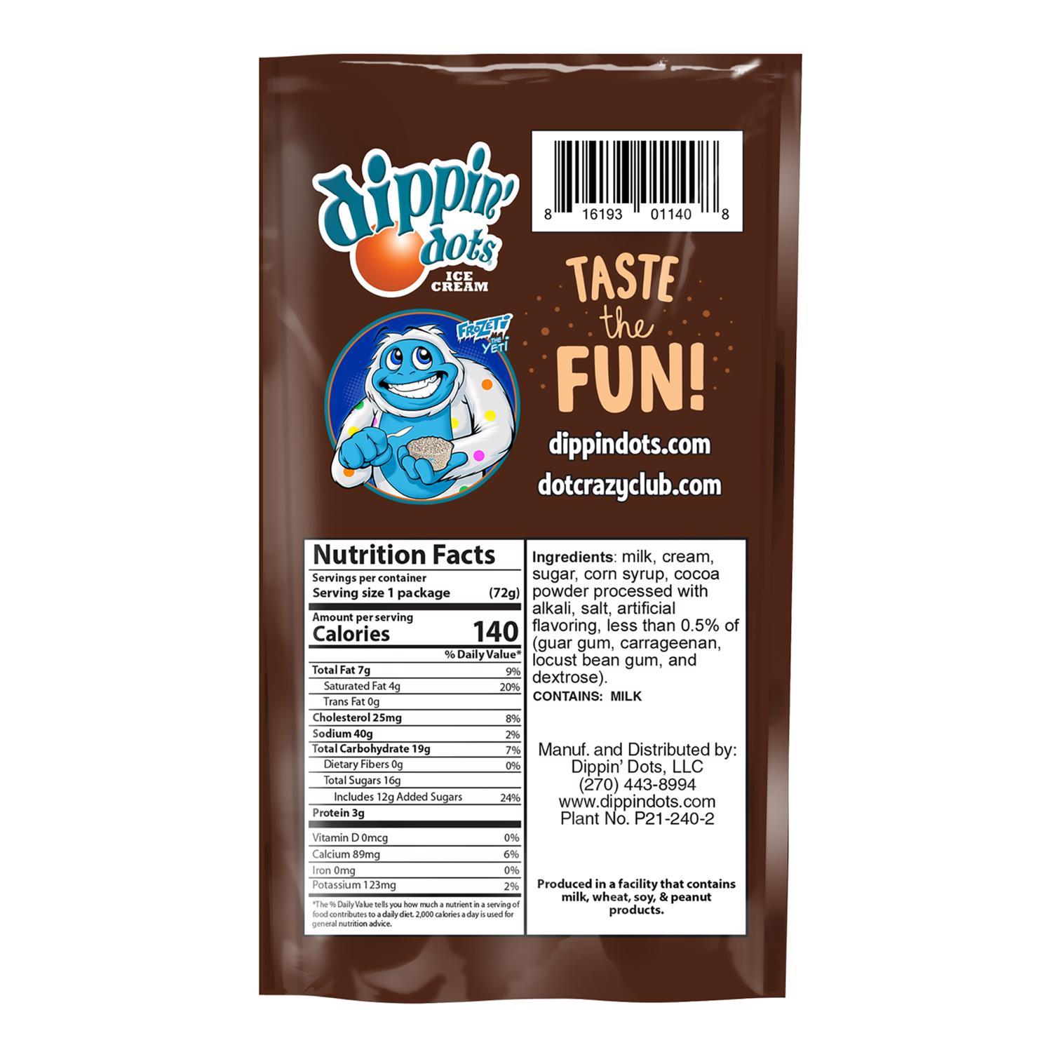Dippin' Dots Beaded Ice Cream Chocolate Ice Cream Mix 3 oz Pouch