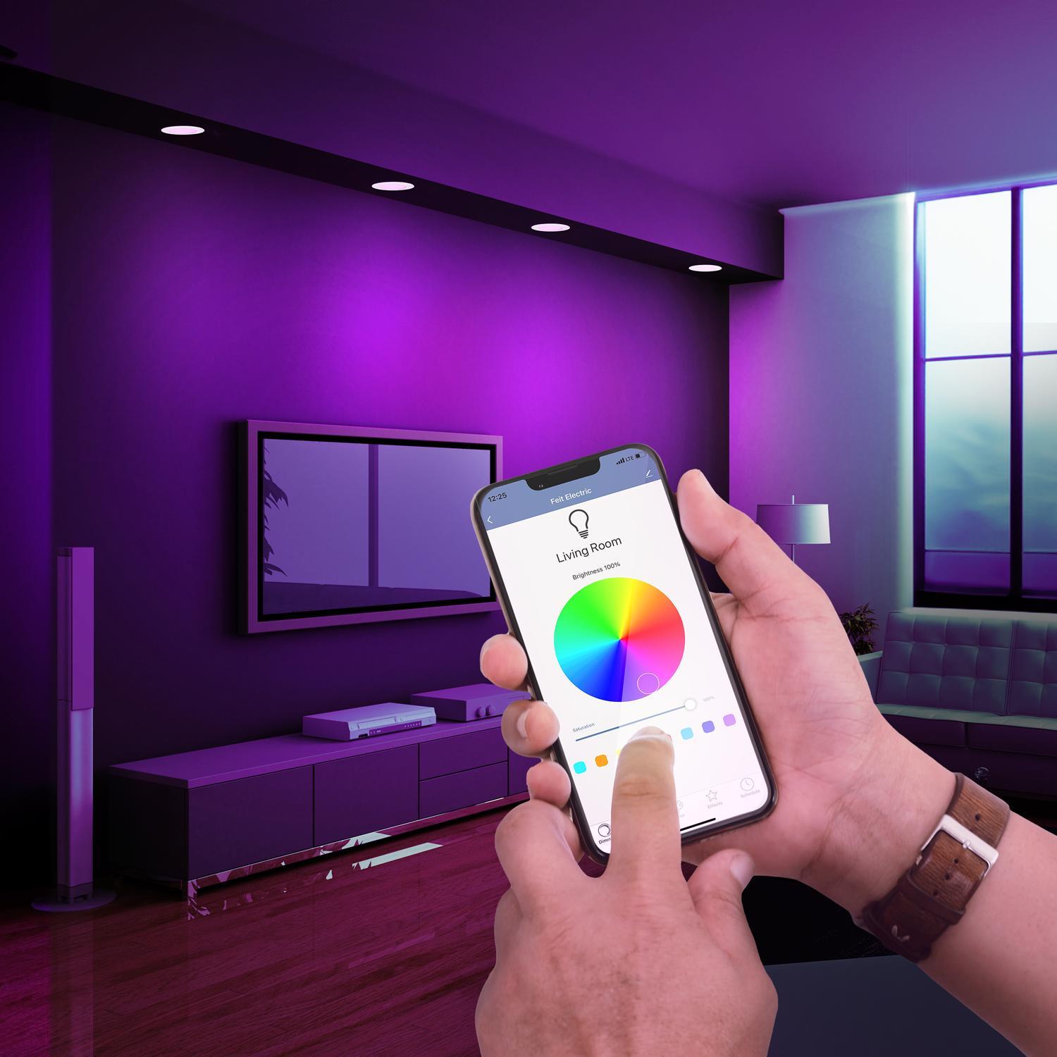 Feit Smart Home Frost White 5.1 in. W Aluminum LED Smart-Enabled Dimmable Recessed Downlight 8 W