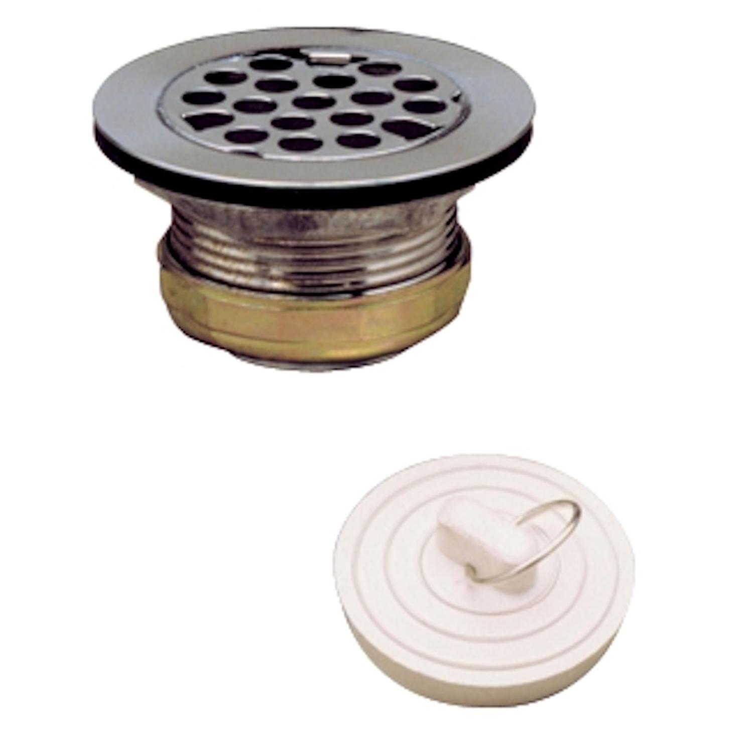 Ace 2-1/2 in. D Polished Chrome Silver Stainless Steel Sink Strainer