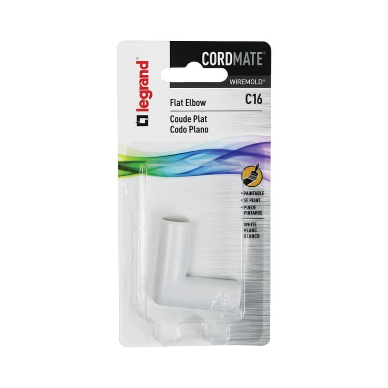 Legrand CordMate 1.63 in. L Flat Elbow 1 pk