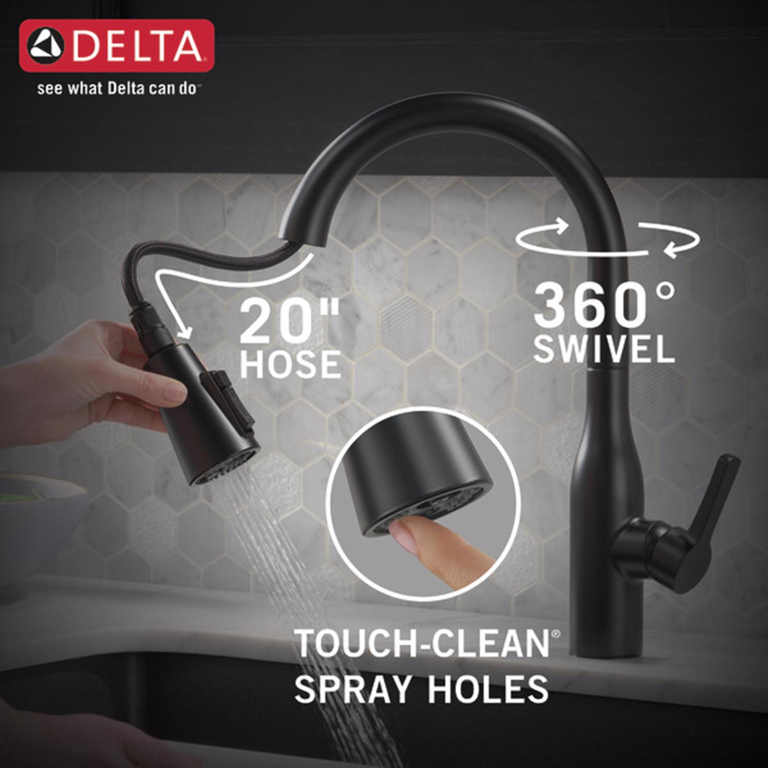 Delta Marca One Handle Matte Black PullDown Kitchen Faucet Stine
