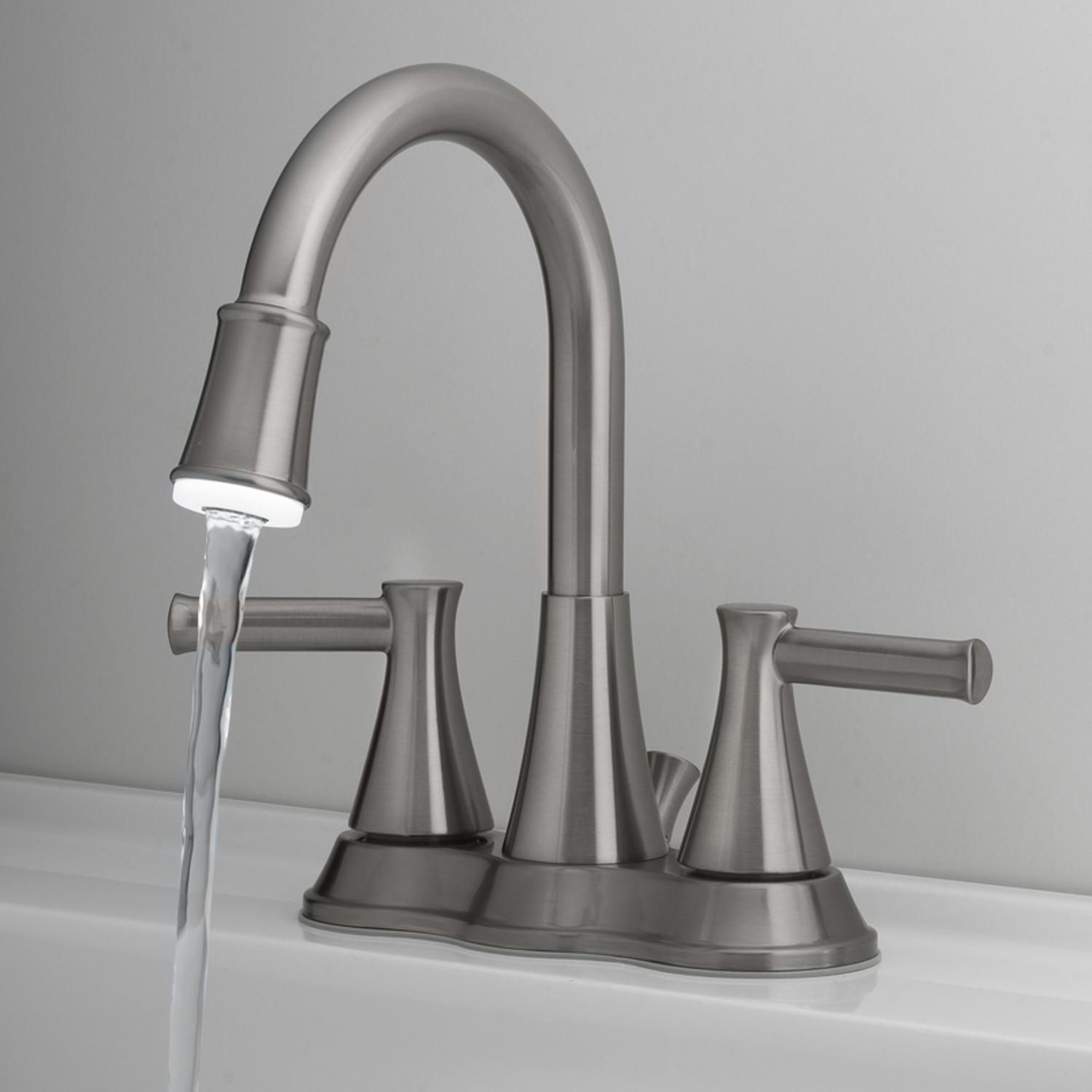 OakBrook Brushed Nickel Two-Handle Bathroom Sink Faucet 4 in.