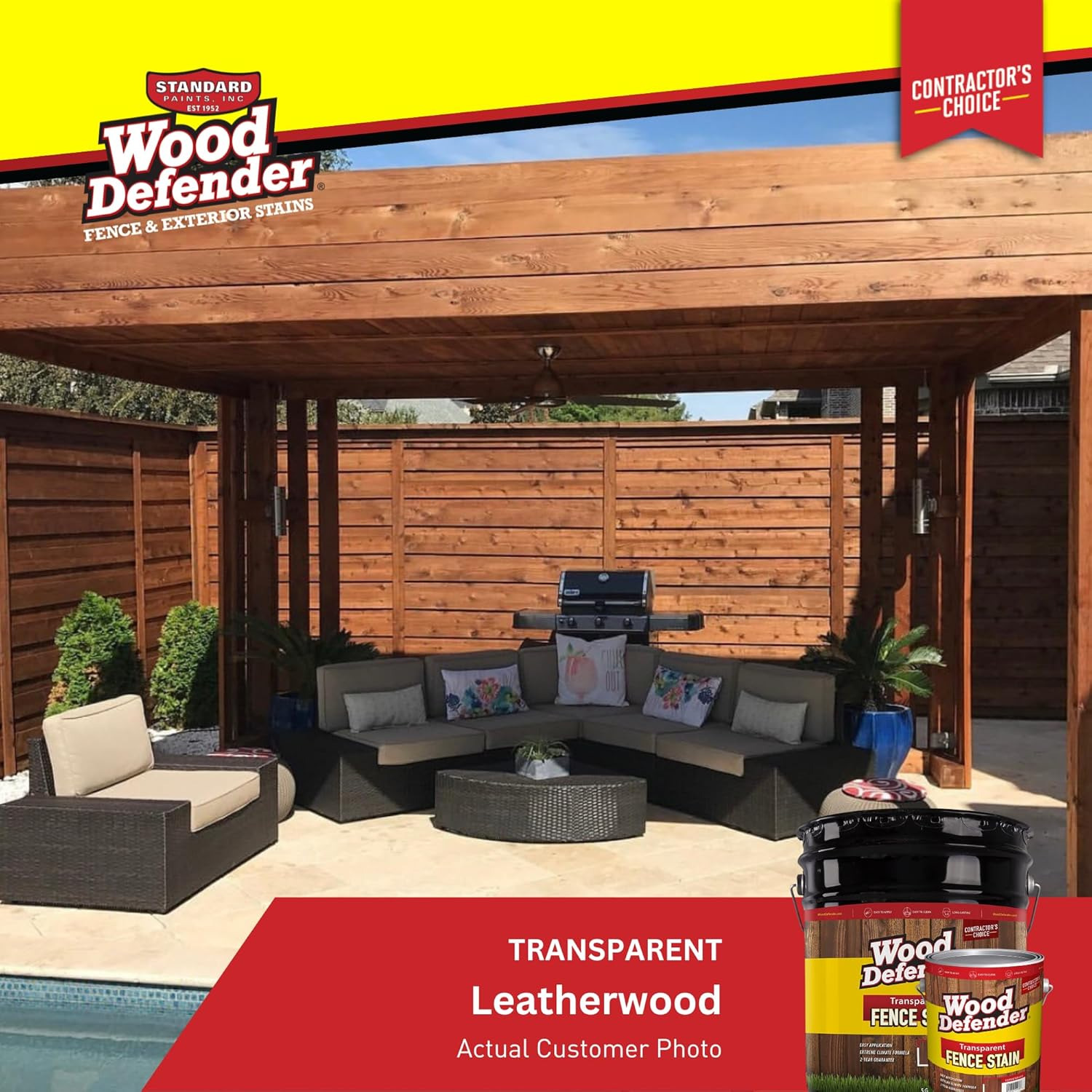 Wood Defender Transparent Fence Stain Leatherwood Gallon