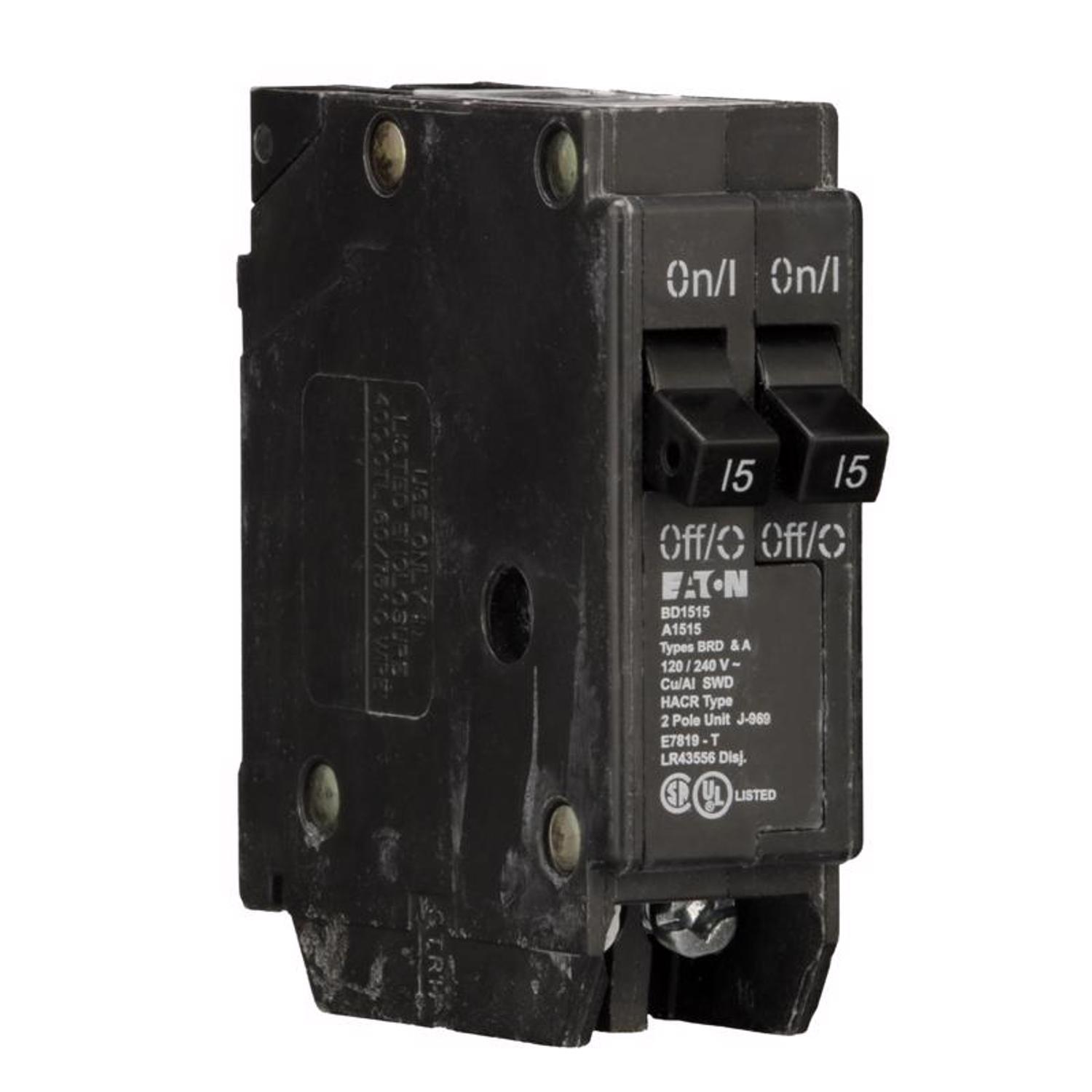 Eaton 15/15 amps Tandem 2-Pole Circuit Breaker