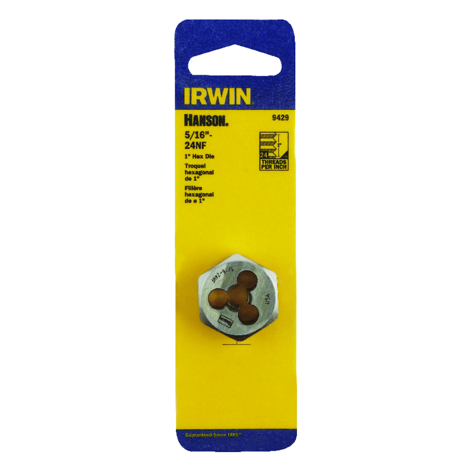 Irwin Hanson High Carbon Steel SAE Hexagon Die 5/16 in. 1 pc