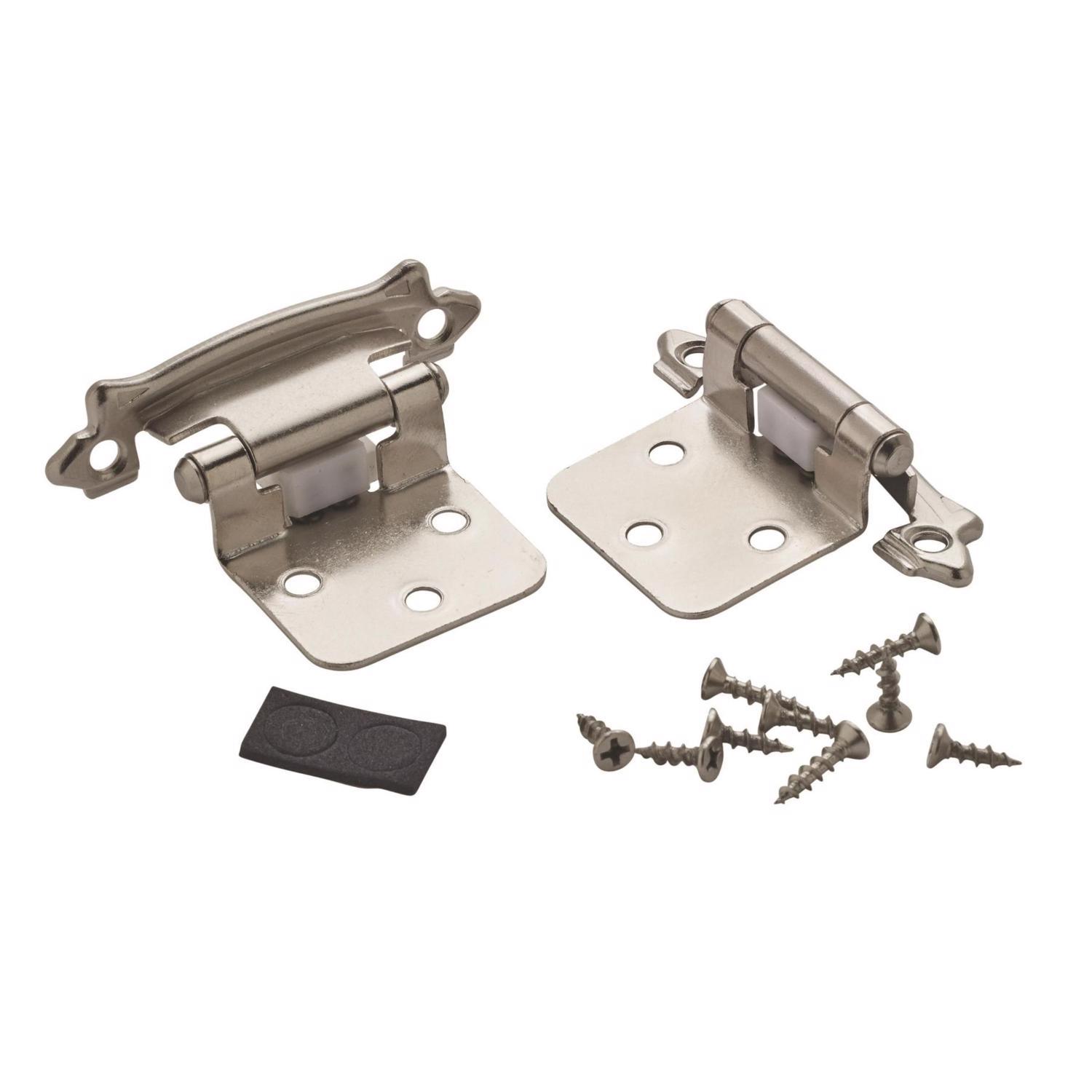 Amerock 1-3/4 in. W X 2-64/79 in. L Sterling Nickel Silver Steel Self-Closing Hinge 2 pk