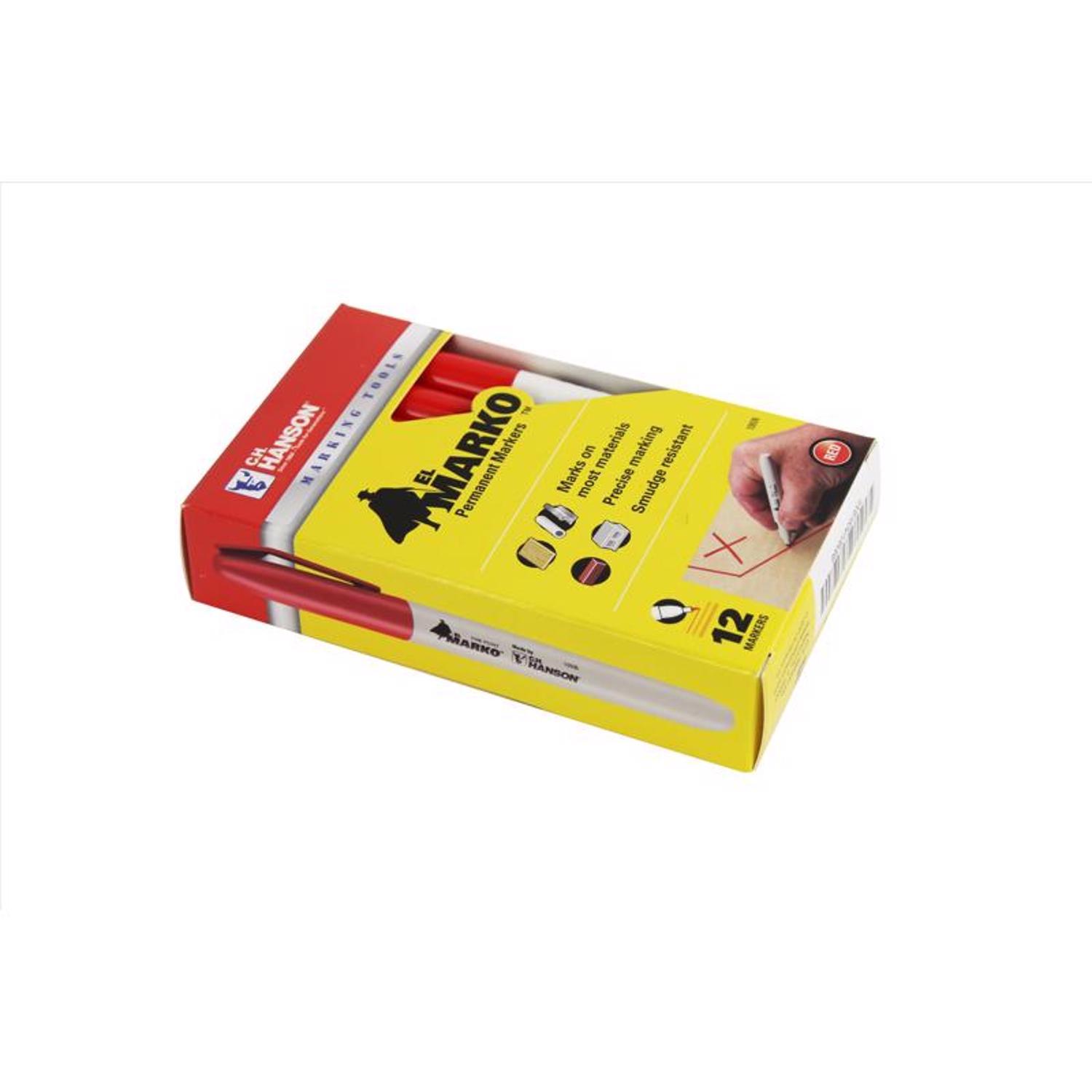 C.H. Hanson Sure Point, CH Hanson Red Medium Tip Permanent Marker 1 pk