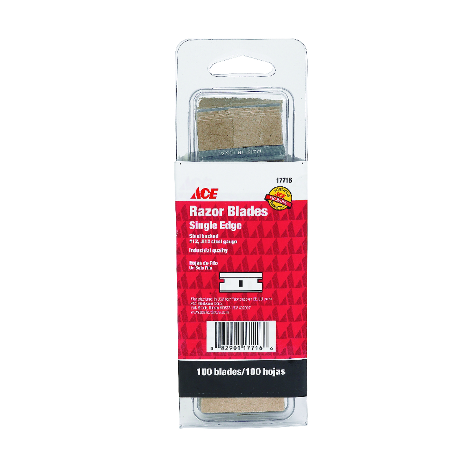 Ace Carbon Steel Single Edge Razor Blade 1.75 in. L 1 pk