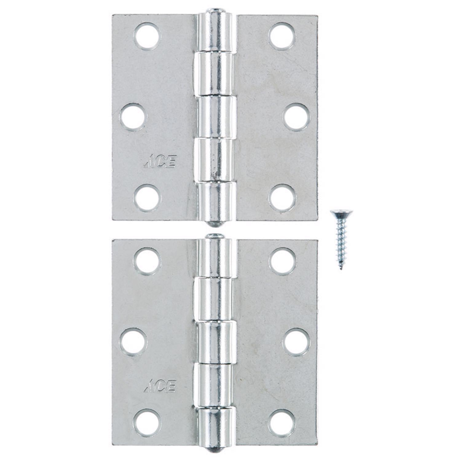 Ace 3 in. L Zinc-Plated Broad Hinge 2 pk