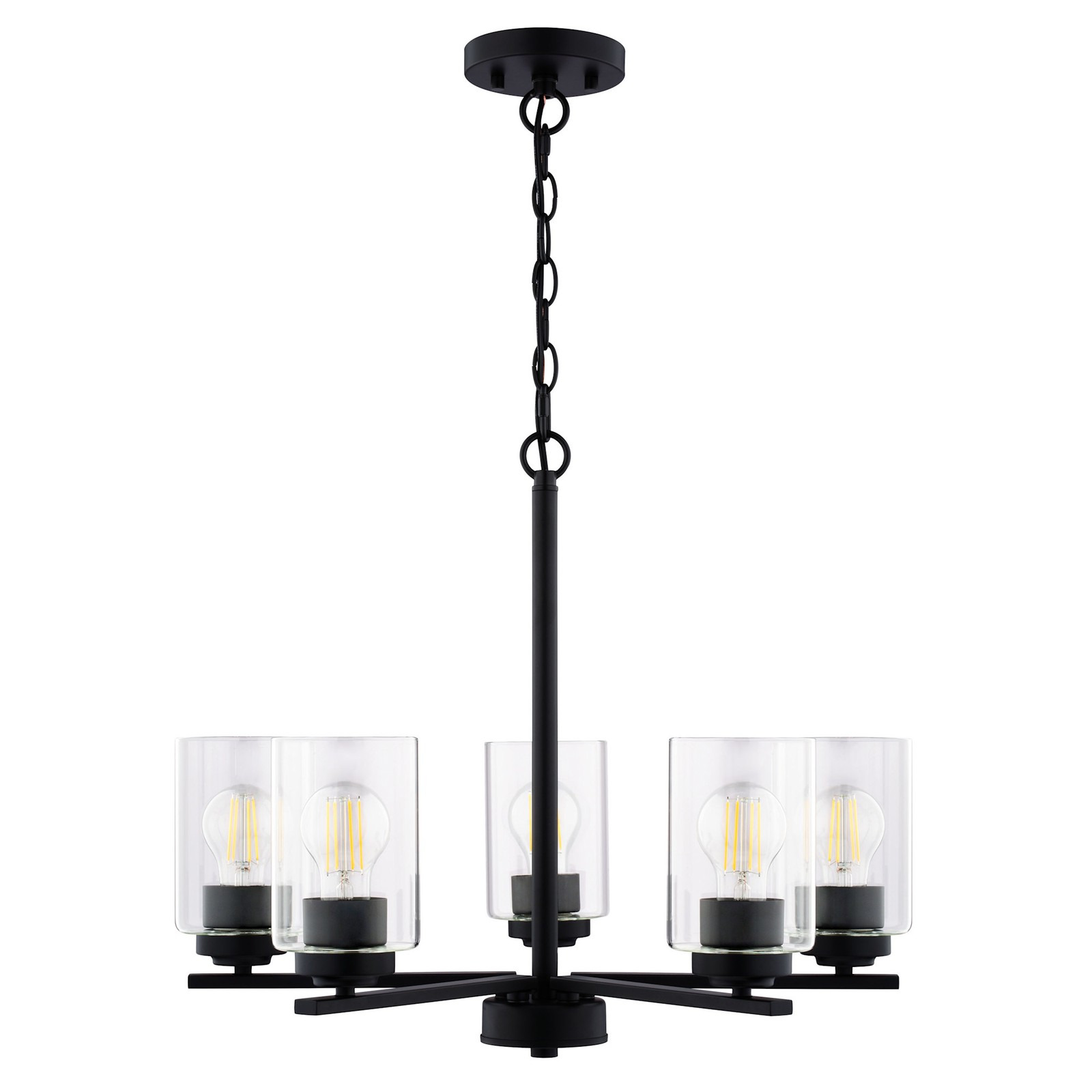 Vaxcel Lighting H0313 Park Ridge 5 Light 21 in.W Chandelier - Black