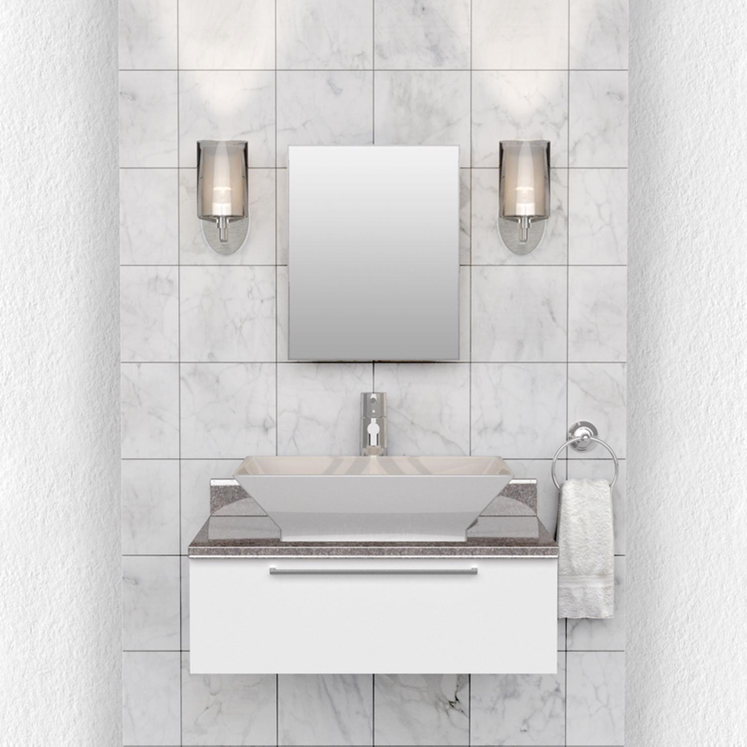 Zenna Home 20-1/8 in. H X 16-1/8 in. W X 3.25 in. D Rectangle Medicine Cabinet