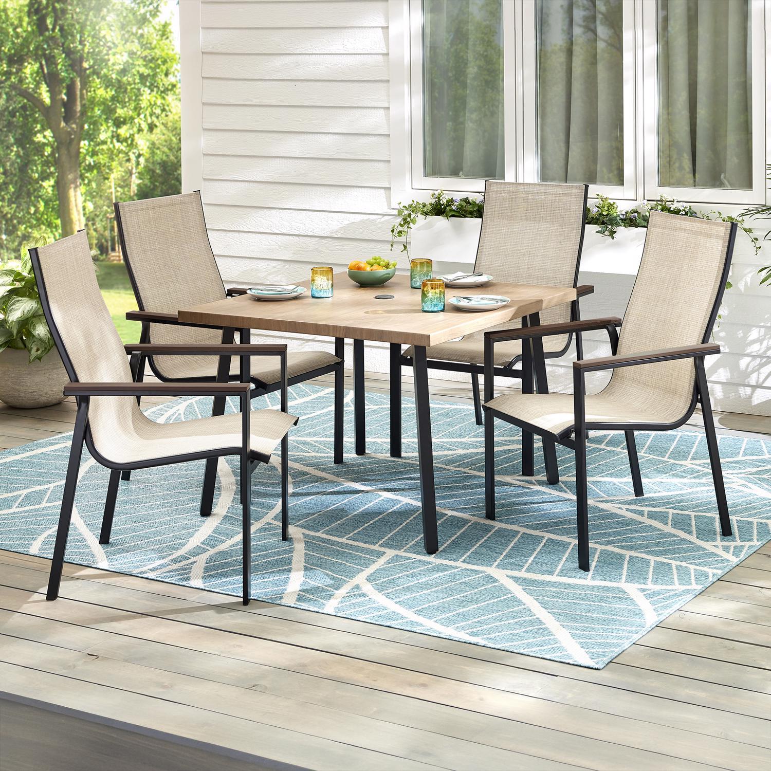 Living Accents Brown Square Metal Dining Table