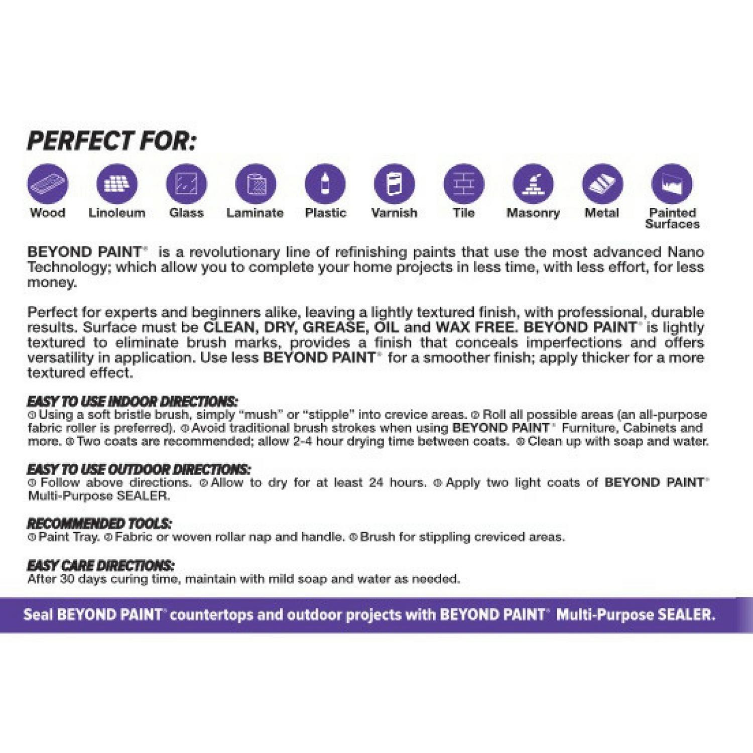 Beyond Paint Matte Bright White Water-Based All-In-One Paint Exterior and Interior 1 gal
