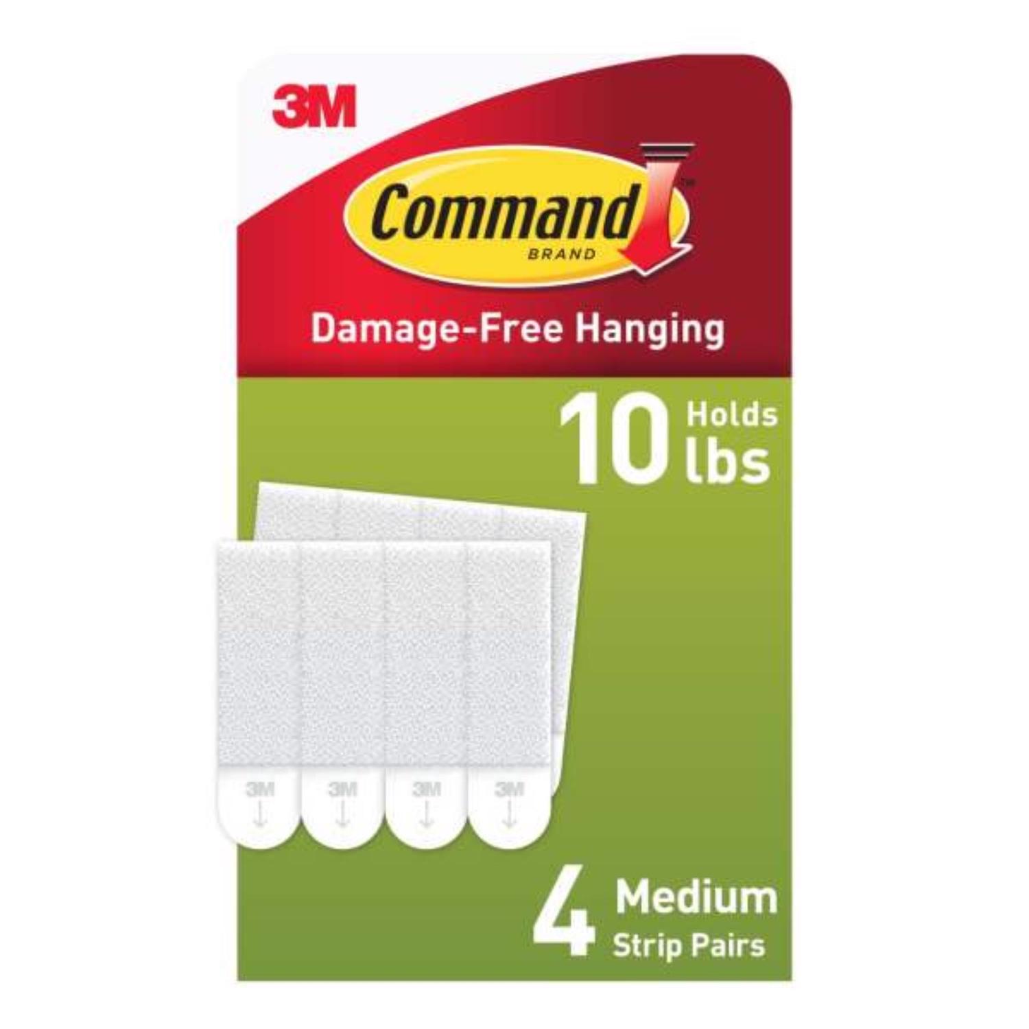 3M Command White Medium Picture Hanging Strips 10 lb 4 pk