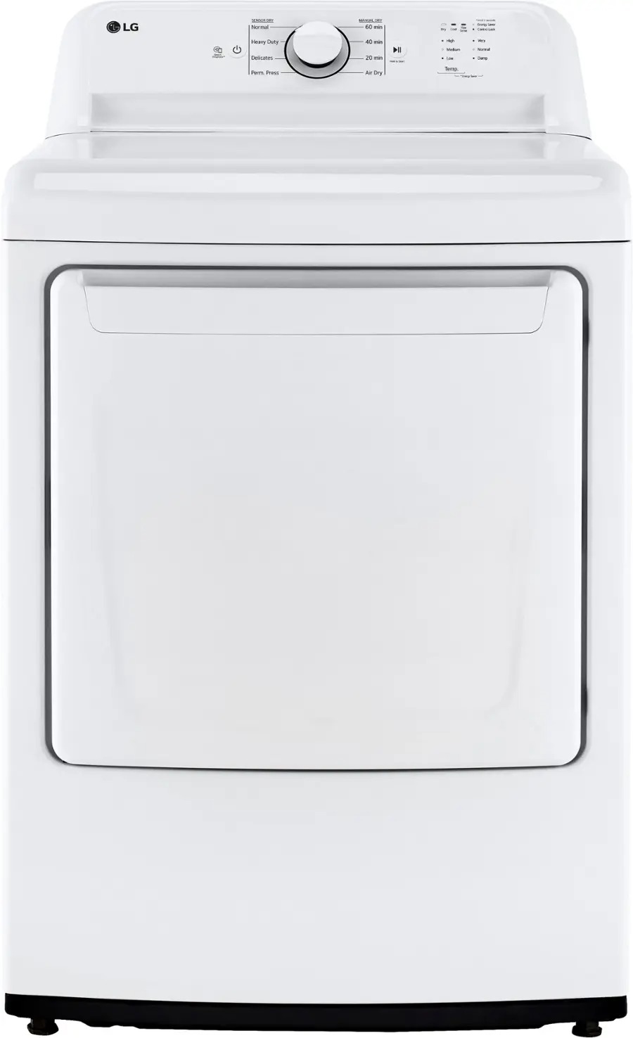 LG - 7.3 Cu. Ft. Electric Dryer with Sensor Dry - White