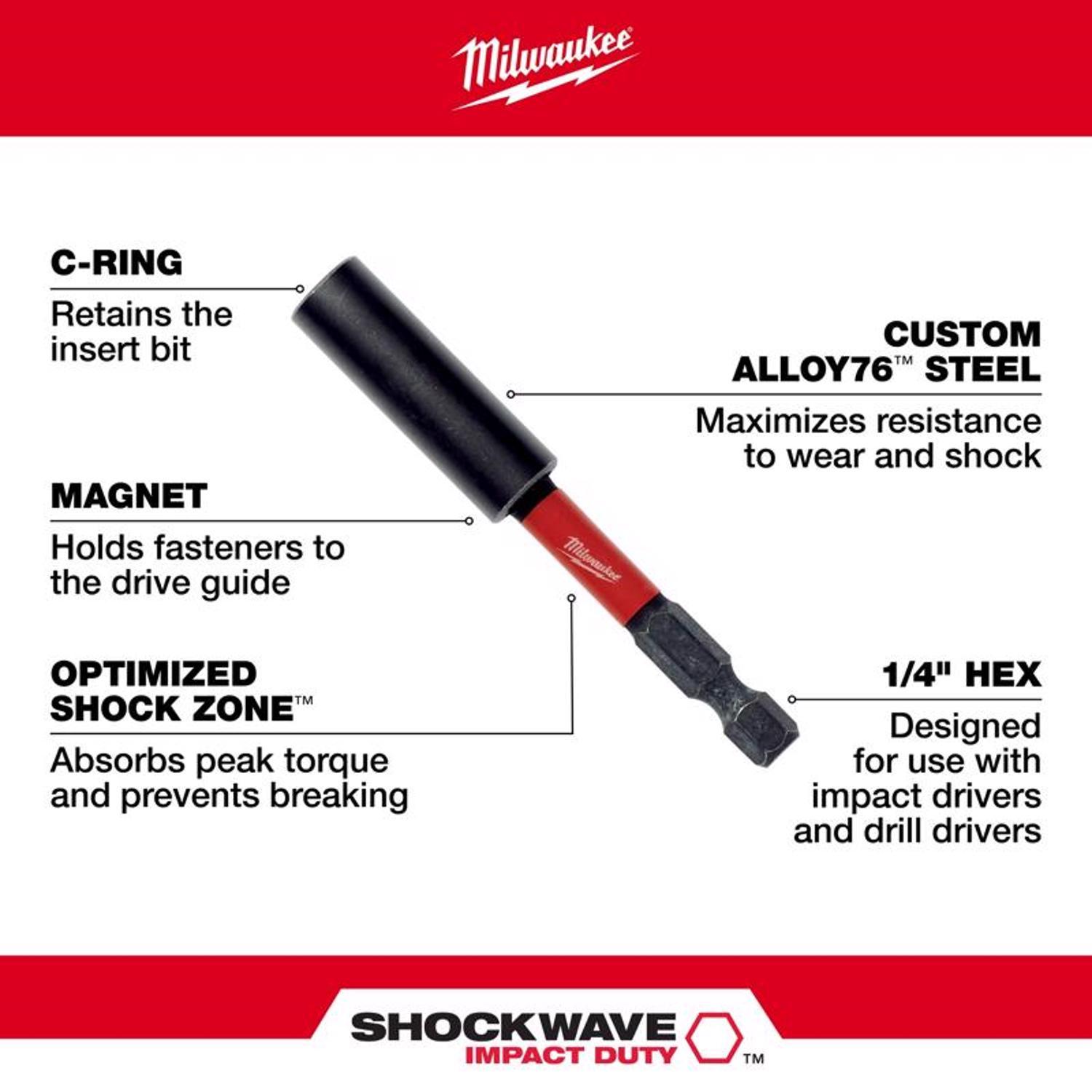 Milwaukee Shockwave Phillips/Square Recess/Torx Impact Insert Bit and Bit Holder Set Steel 10 pc