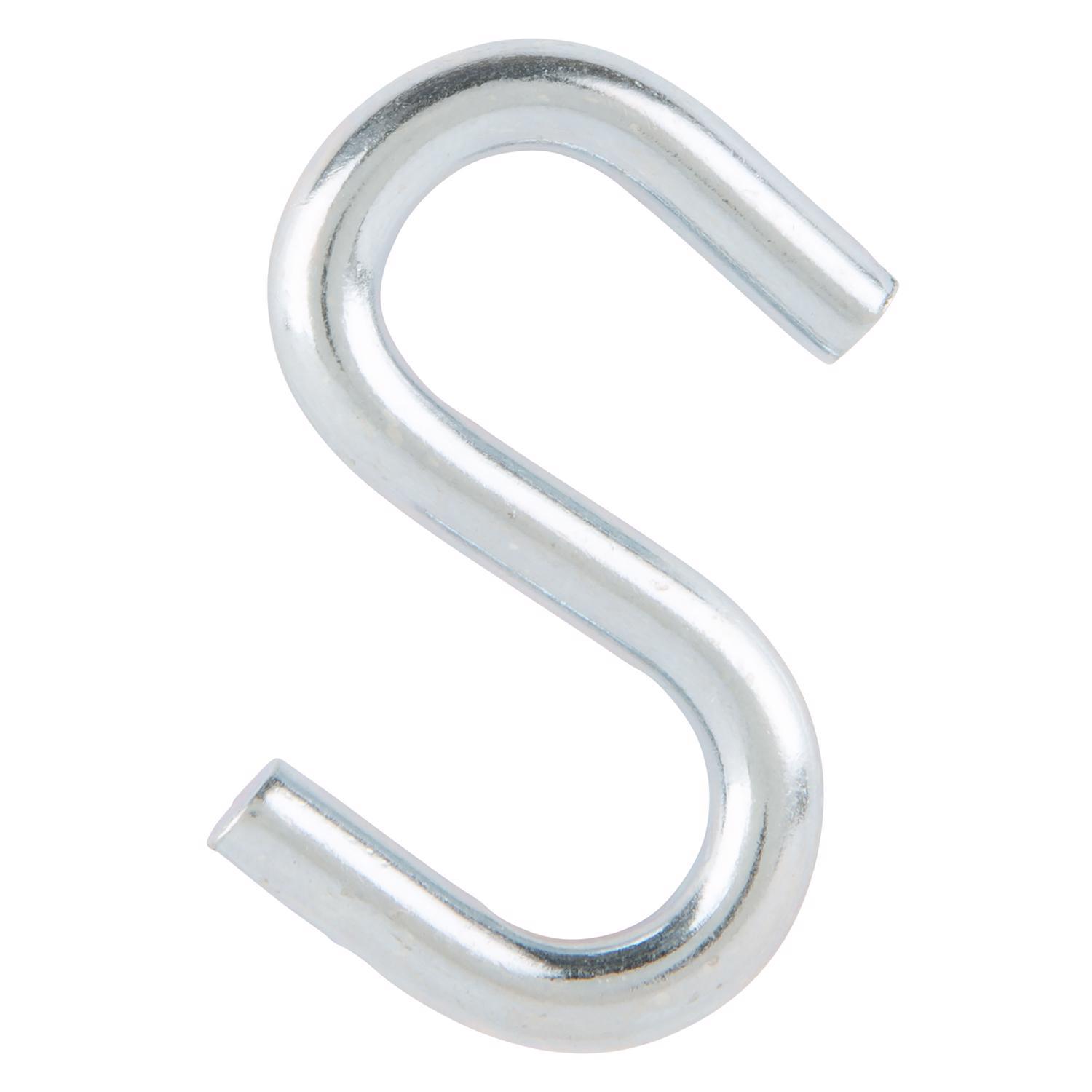 Ace Small Zinc-Plated Silver Steel 2 in. L S-Hook 150 lb 2 pk