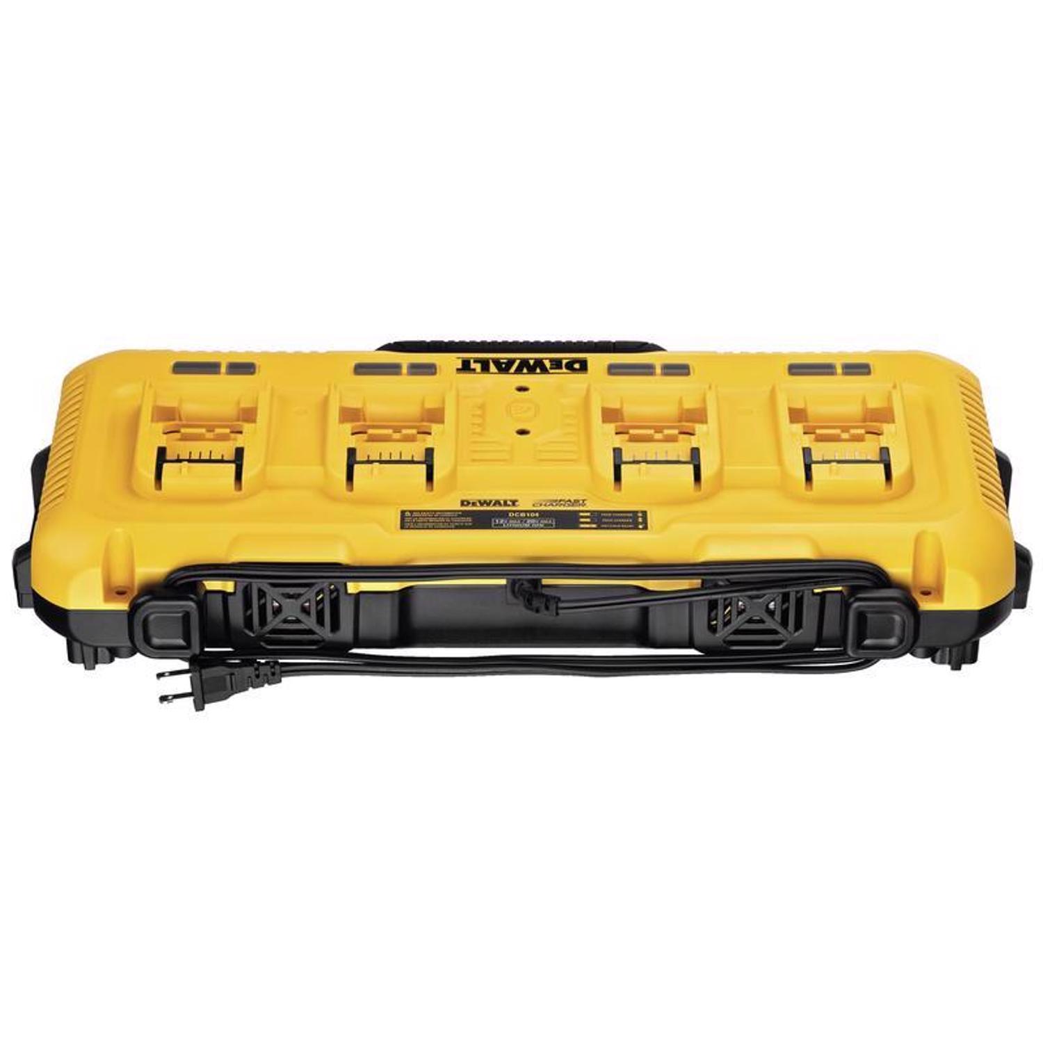 DeWalt 20V MAX DCB104 20 V Lithium-Ion 4-Port Fast Charger 1 pc