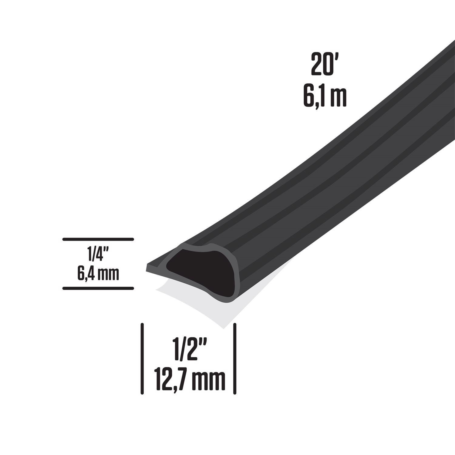 M-D Building Products Black Silicone Weatherstrip For Doors 240 in. L X 0.25 in.
