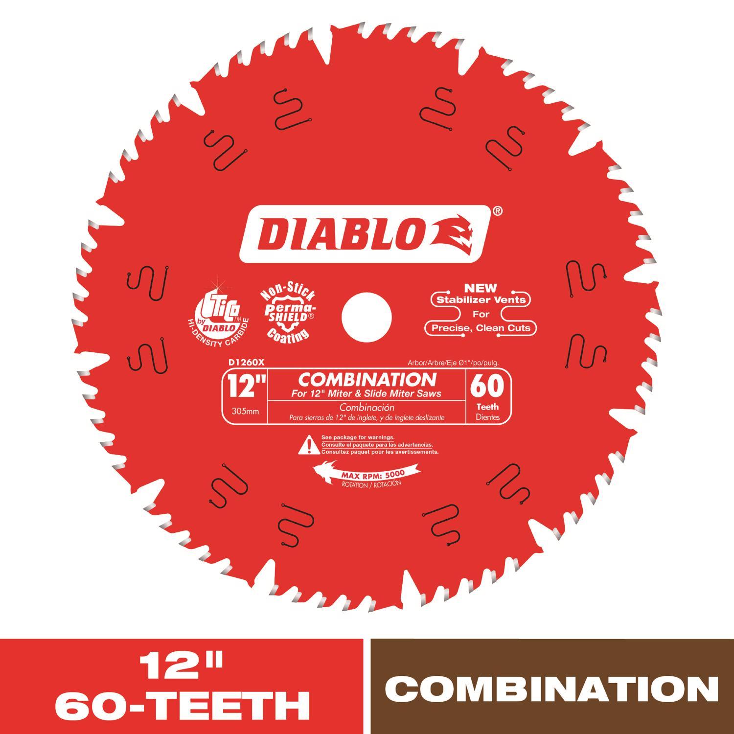 Diablo 12 in. D X 1 in. TiCo Hi-Density Carbide Circular Saw Blade 60 teeth 1 pk