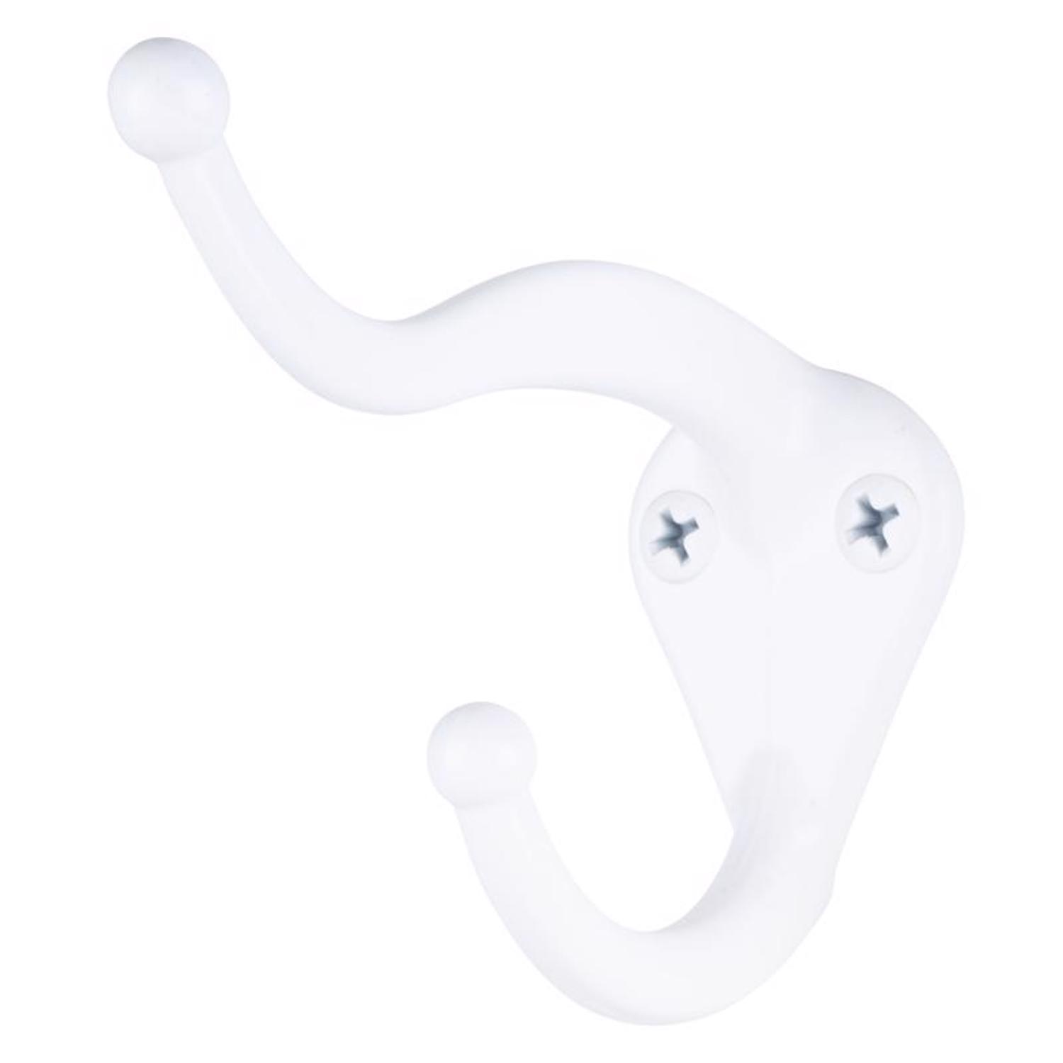 Ace 3 in. L Galvanized White Metal Small Coat and Hat Hook 2 pk