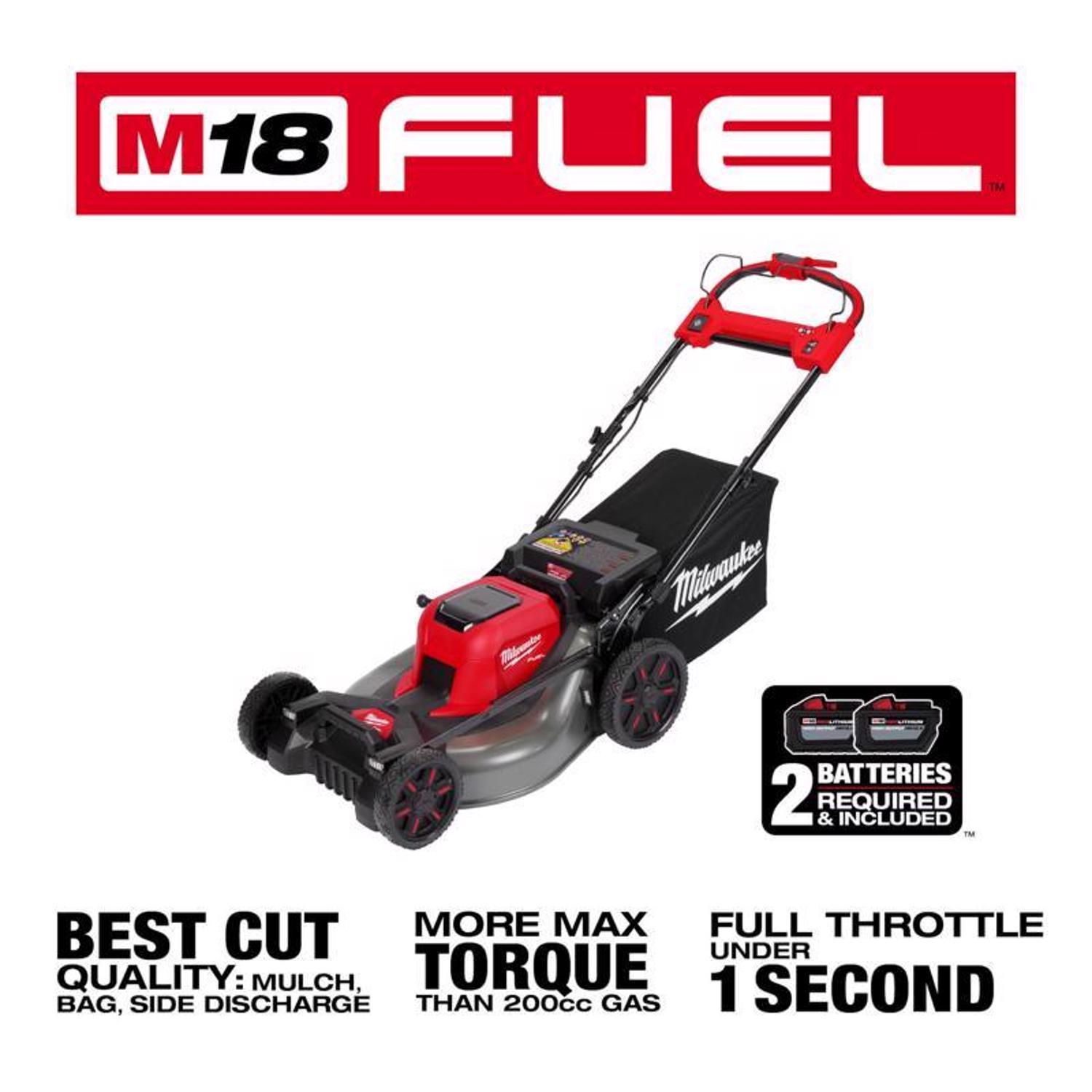 Milwaukee M18 FUEL 2823-22HD 21 in. 18 V Battery Self-Propelled Lawn Mower Kit (Battery & Charger)