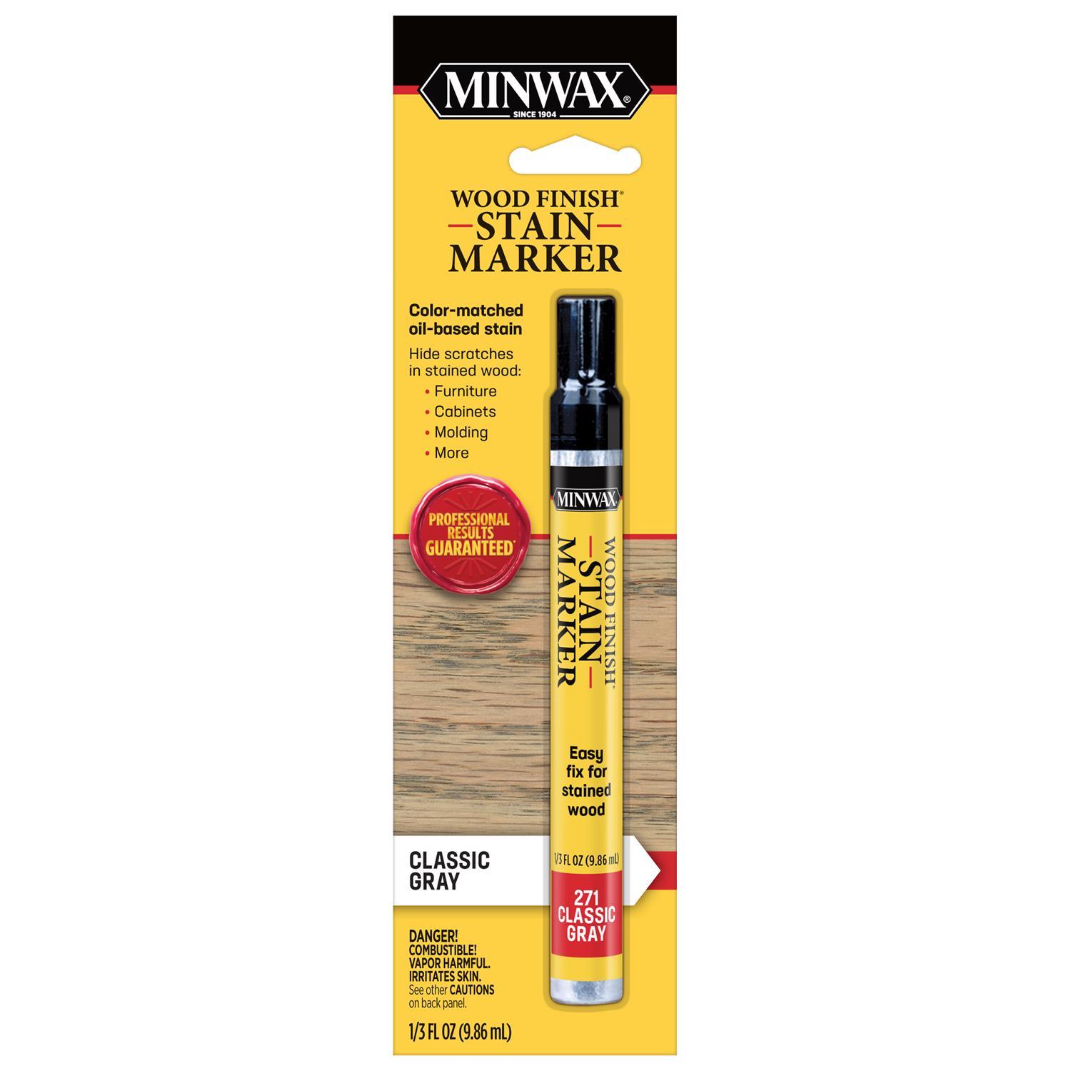 Minwax Wood Finish Stain Marker Semi-Transparent Classic Gray Touch-Up and Stain Marker 1/3 oz
