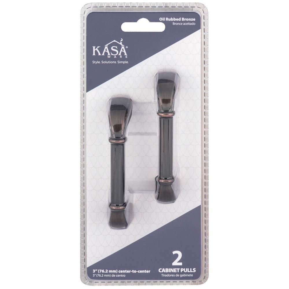 KasaWare 3 in. Centers Cabinet Pull in Brushed Oil Rubbed Bronze (2pc Pack)