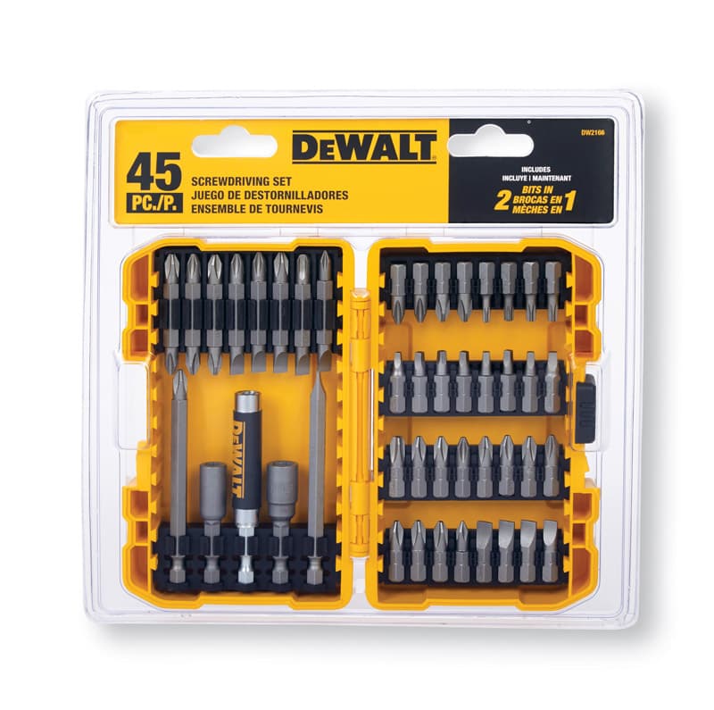 DeWalt 2 in. L Screwdriving Set Heat-Treated Steel 45 pc