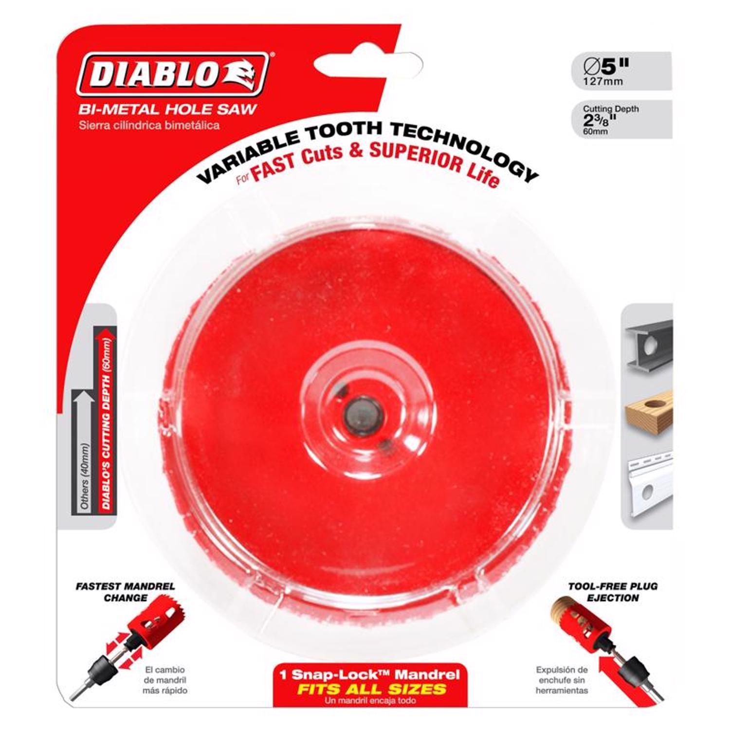 Diablo Snap-Lock Plus 4-3/4 in. Bi-Metal Hole Saw 1 pc