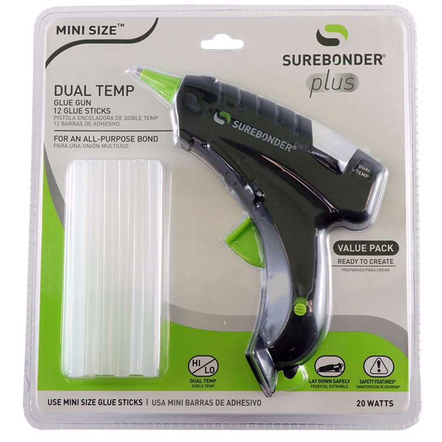 Surebonder Plus 20 W Dual Temperature Mini Glue Gun Kit 110 V Stine