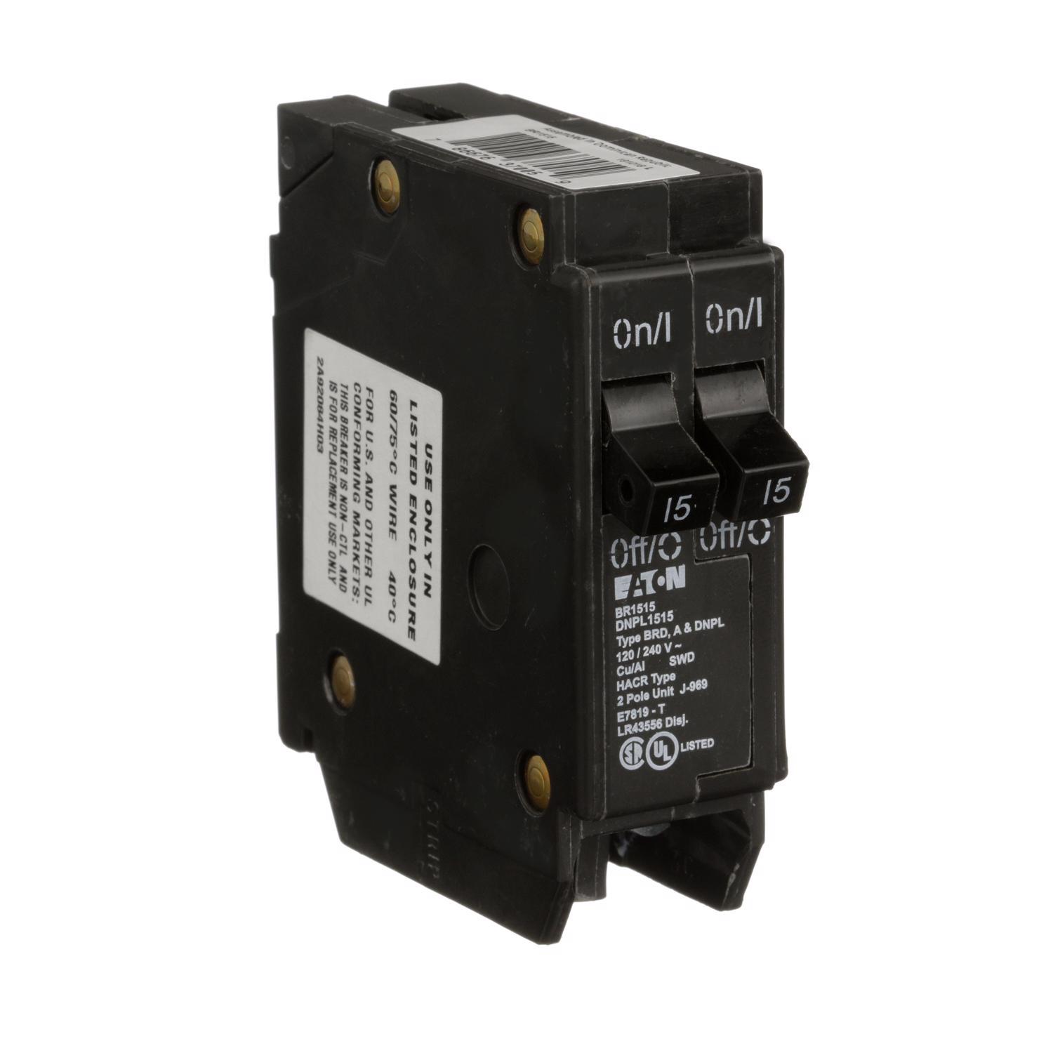 Eaton 15/15 amps Tandem 2-Pole Circuit Breaker
