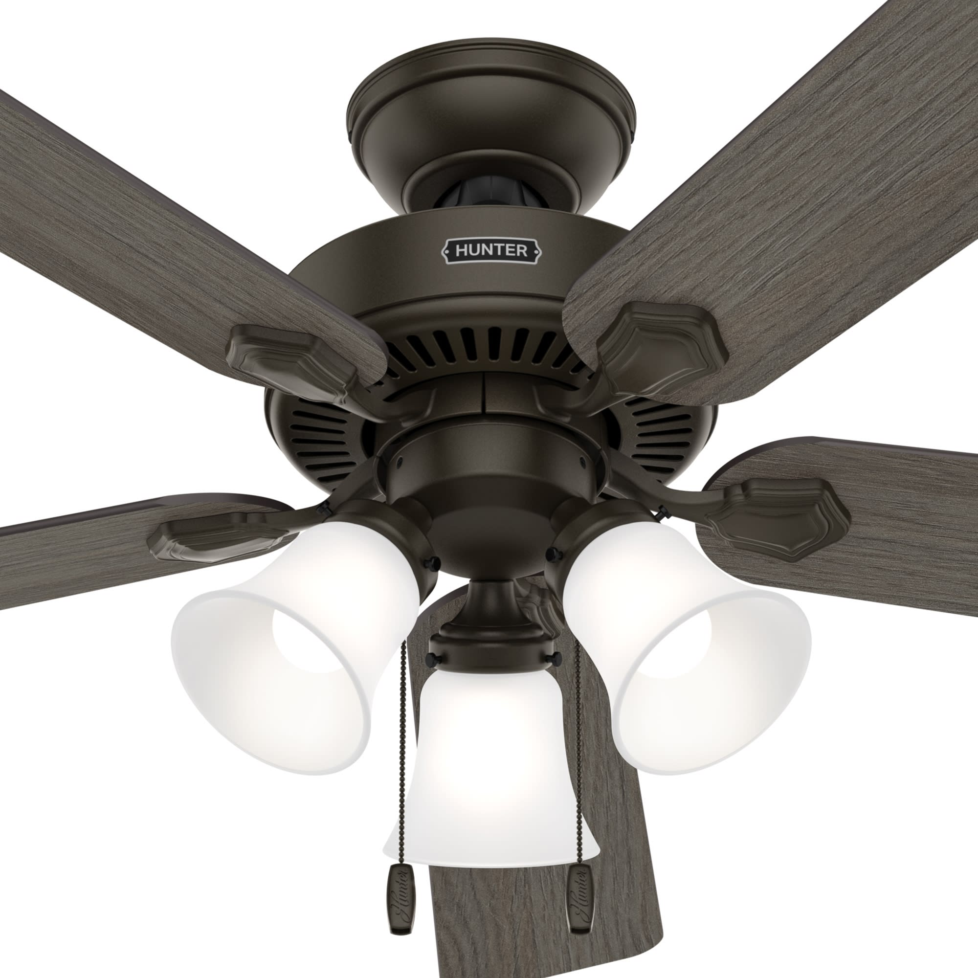 Hunter Fan Swanson 52 inch New Bronze with American Walnut / Greyed Walnut Blades Ceiling Fan