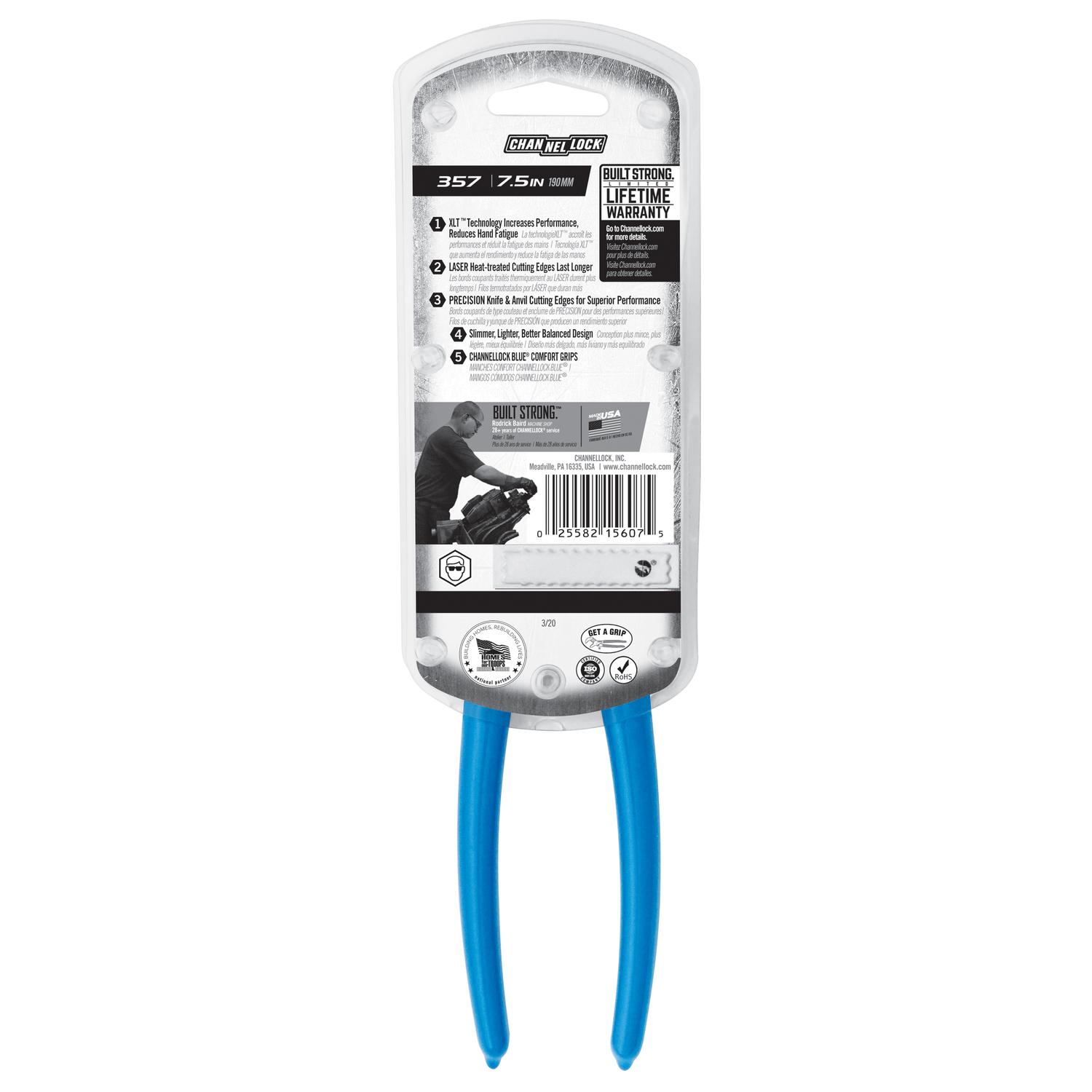 Channellock 7.5 in. Carbon Steel End Cutting Pliers