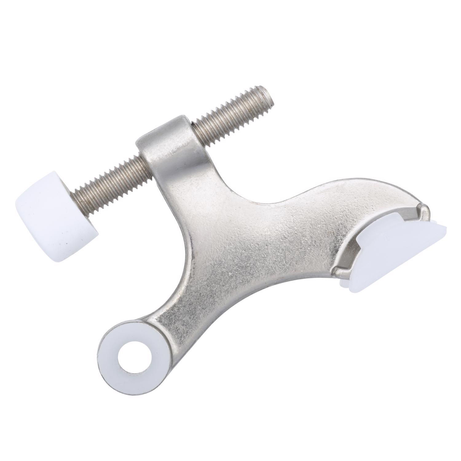 Ace Metal Satin Nickel Silver Hinge Pin Door Stop Mounts to door and wall 0 in.