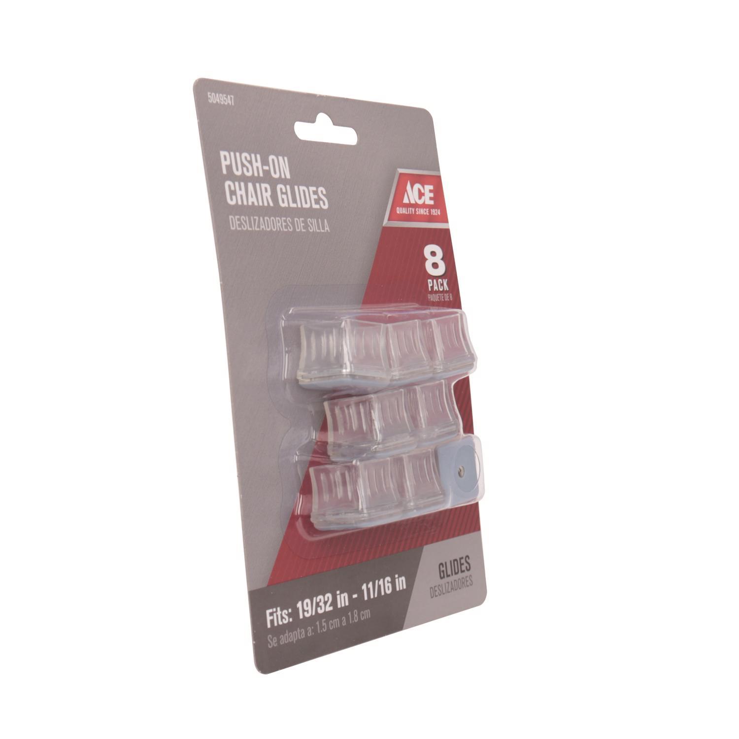 Ace Gray 1 in. Push-On Plastic Chair Glide 8 pk