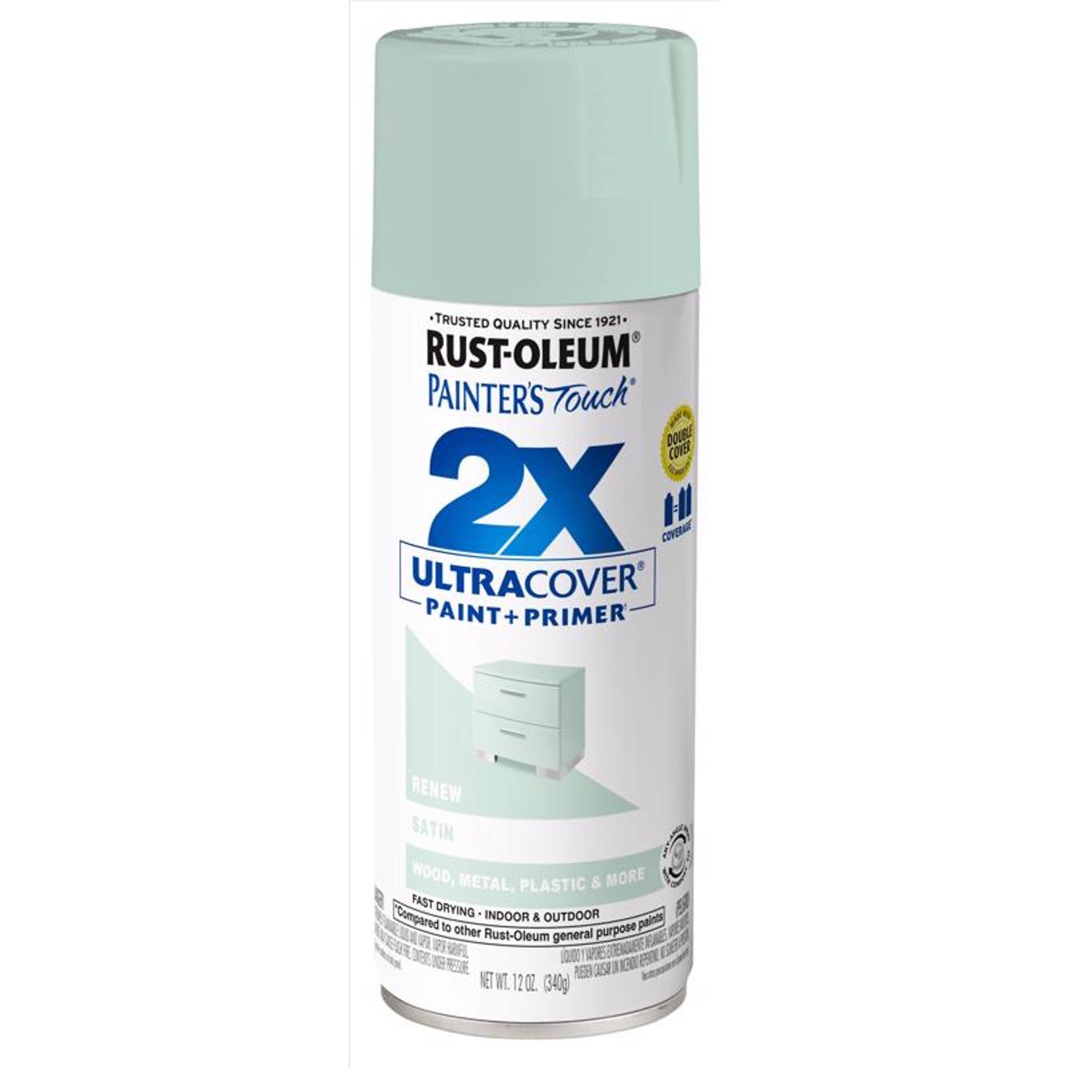 Rust-Oleum Painter's Touch 2X Ultra Cover Satin Renew Paint+Primer Spray Paint 12 oz.