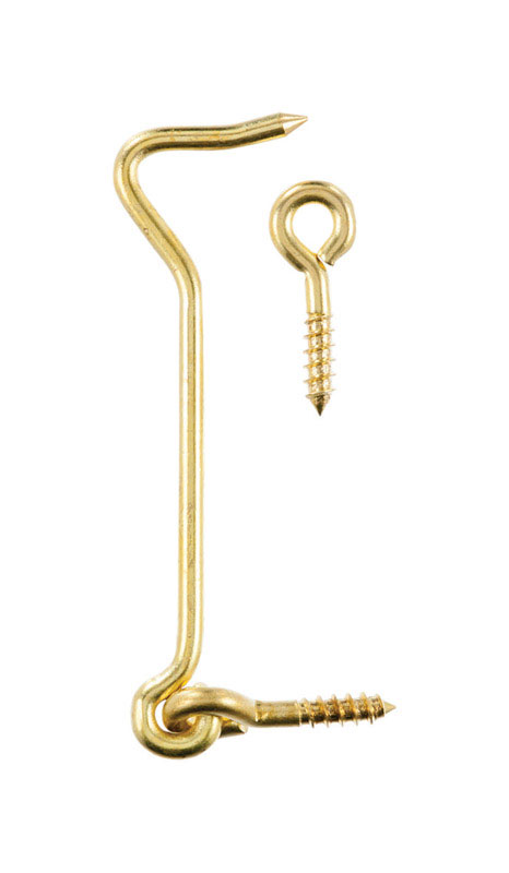 Ace Gate Hook and Eye Clamshell Solid Brass